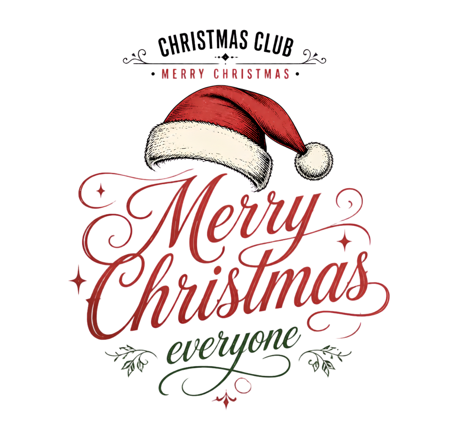Merry And Bright Santa DTF Transfer