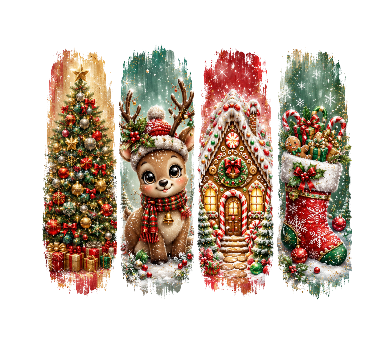 Christmas Reindeer Gingerbread DTF Transfer