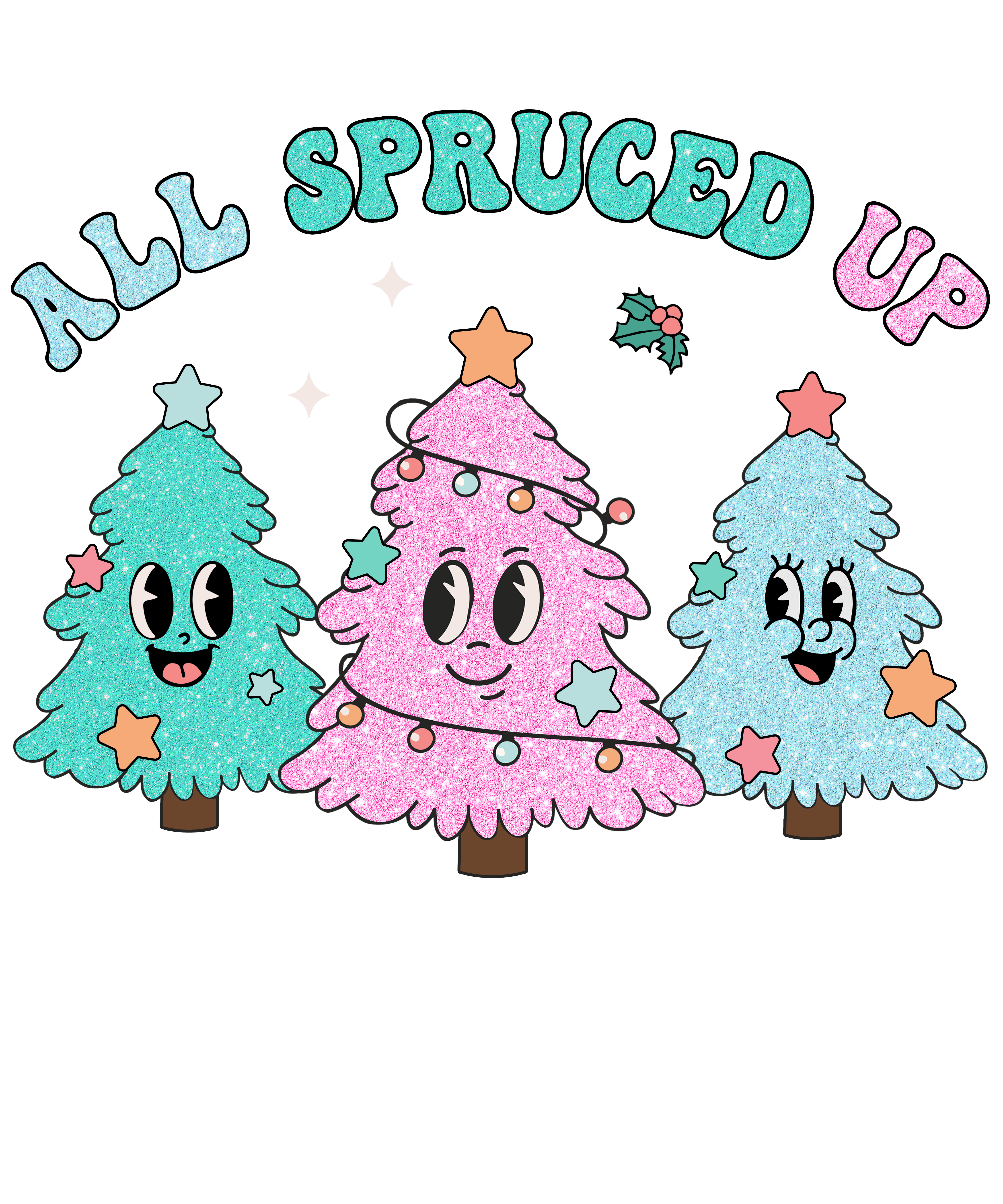 All Spruced Up Christmas Tree DTF Transfer