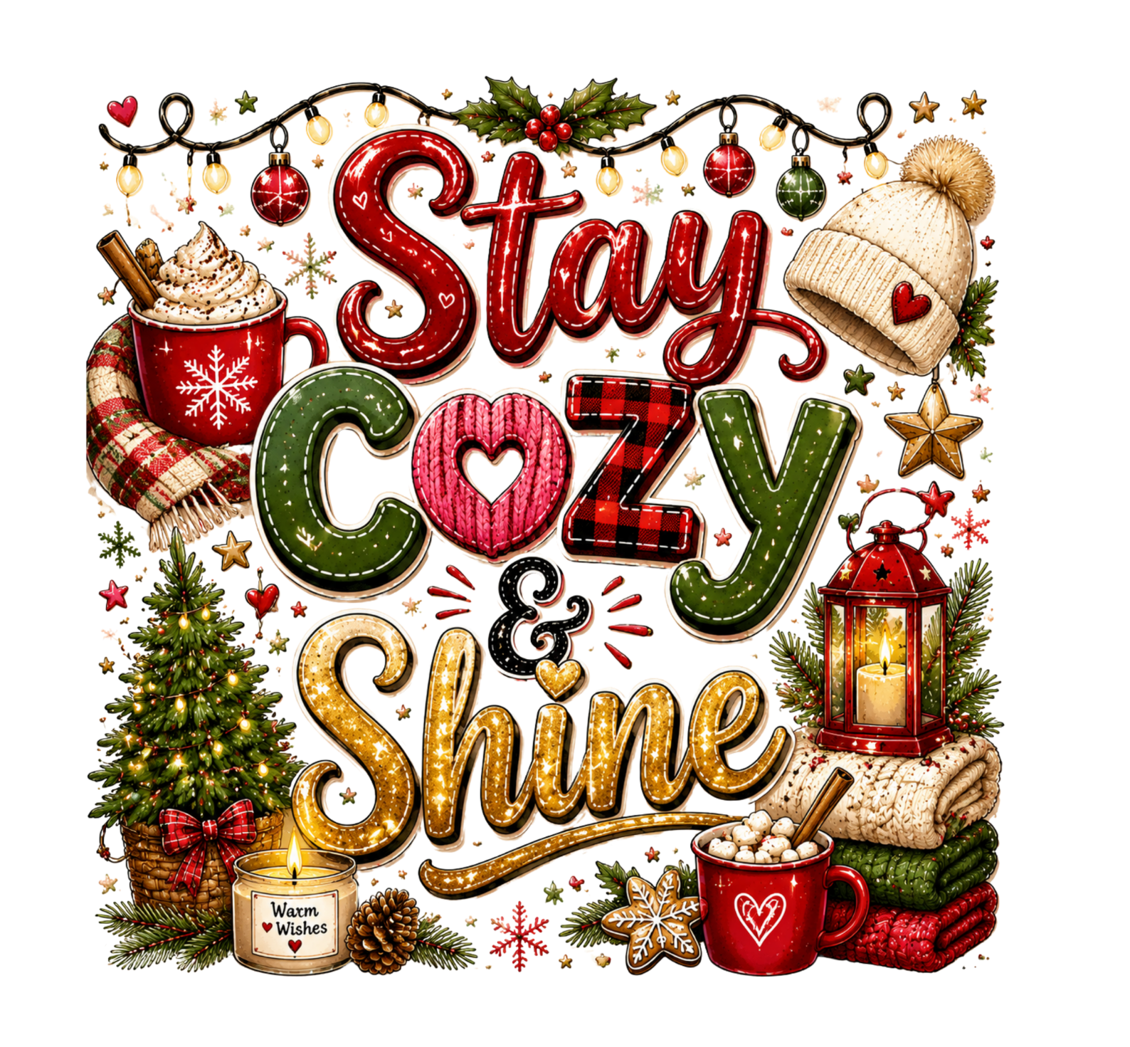 Stay Cozy And Shine DTF Transfer