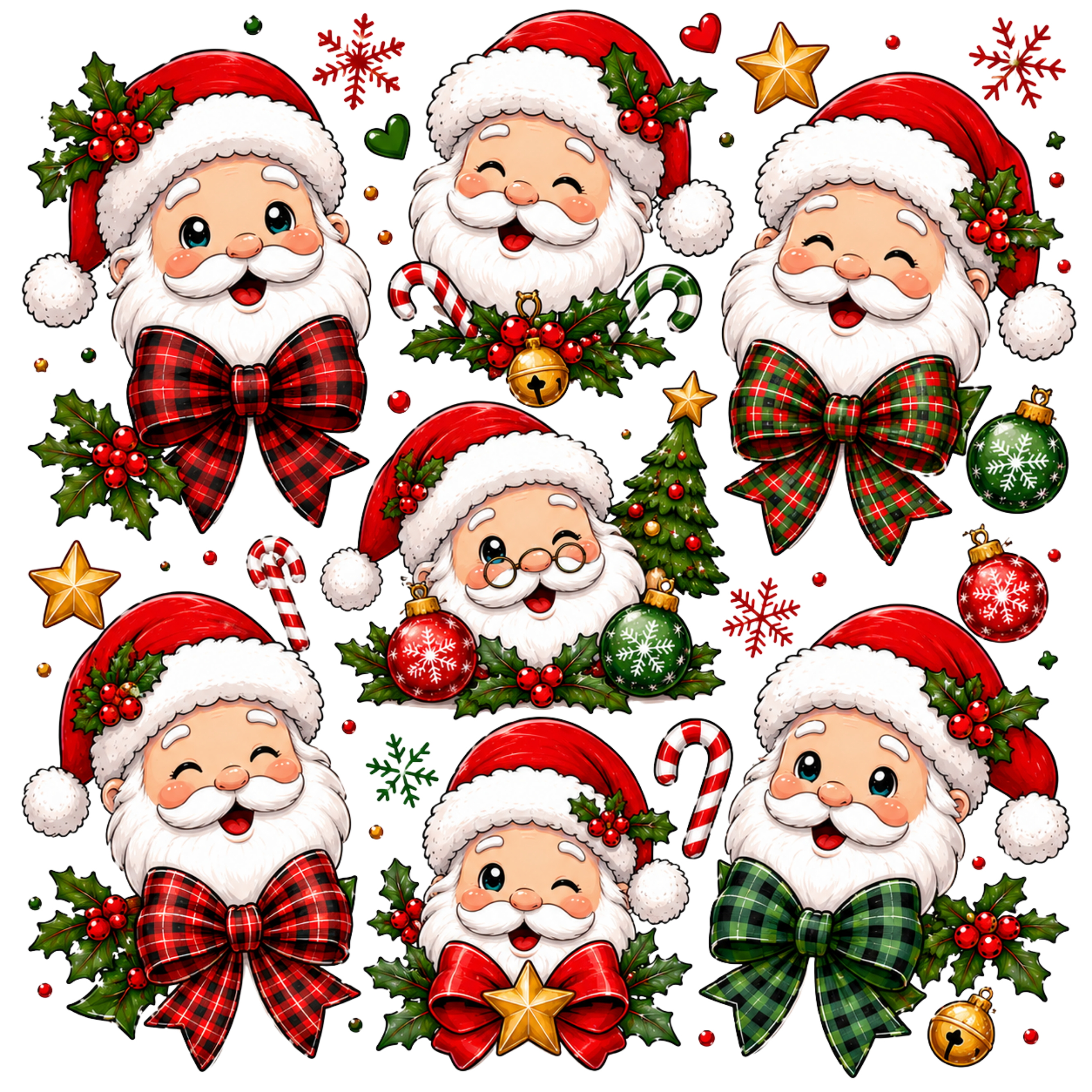 Cheerful Santa Christmas DTF Transfer