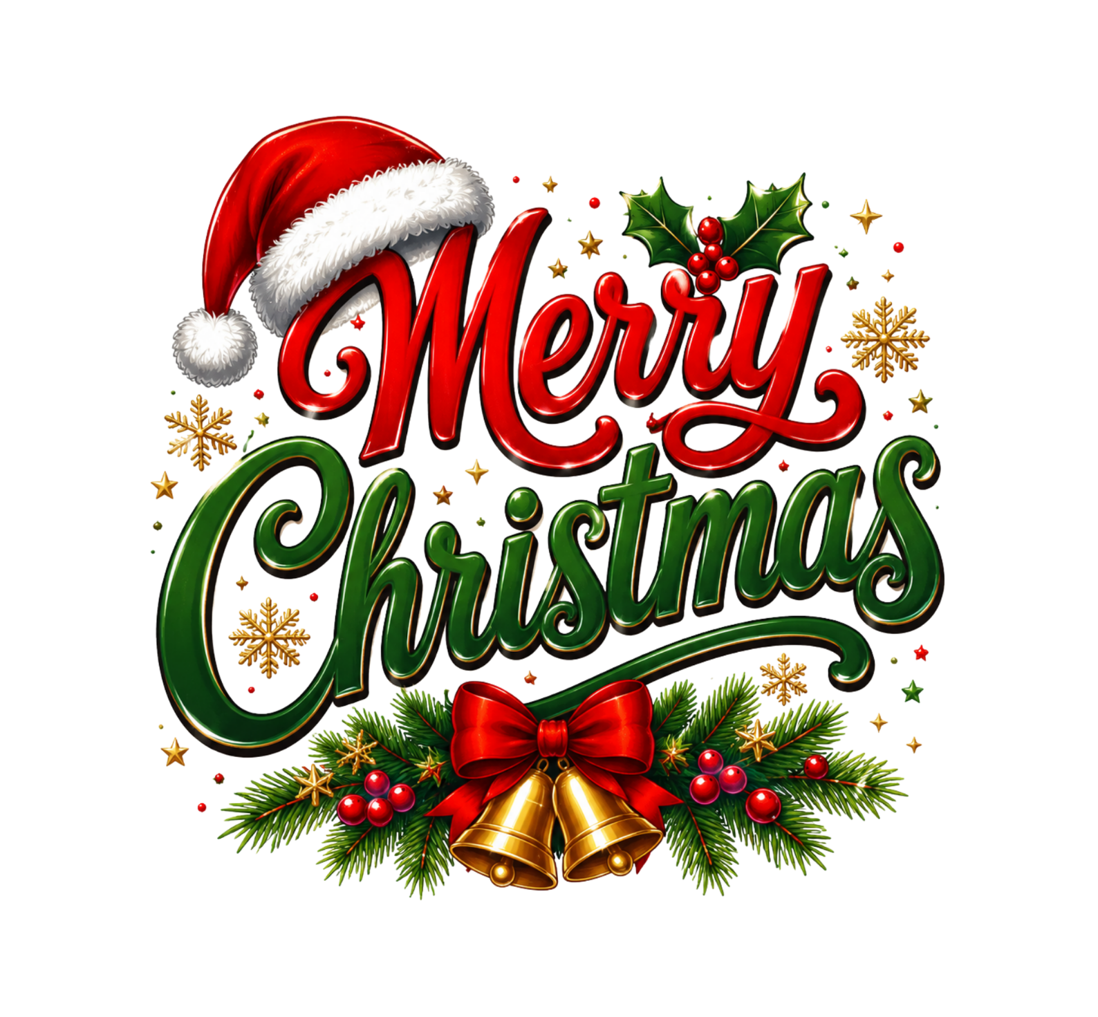 Merry Christmas Bells DTF Transfer