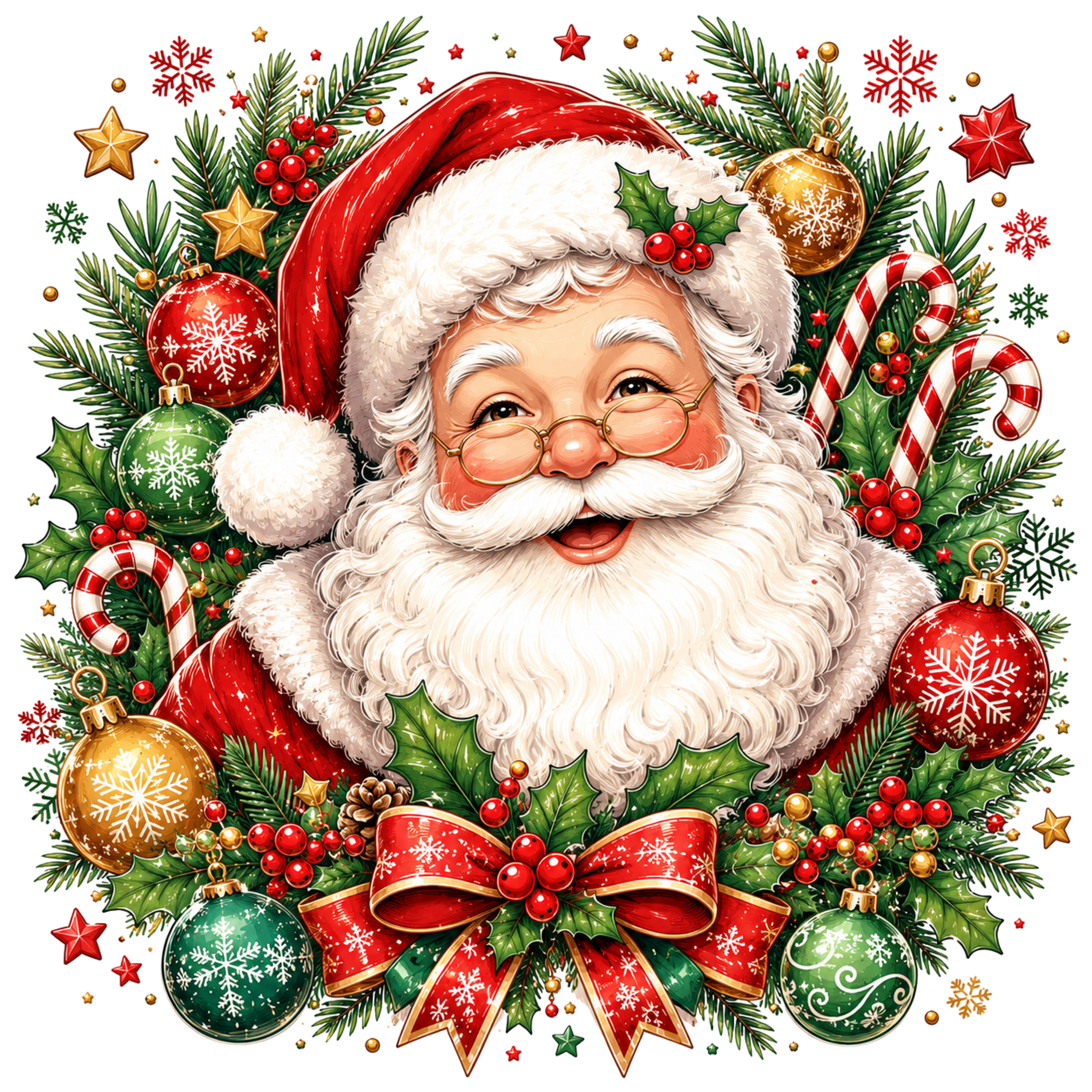 Cheerful Santa Christmas DTF Transfer