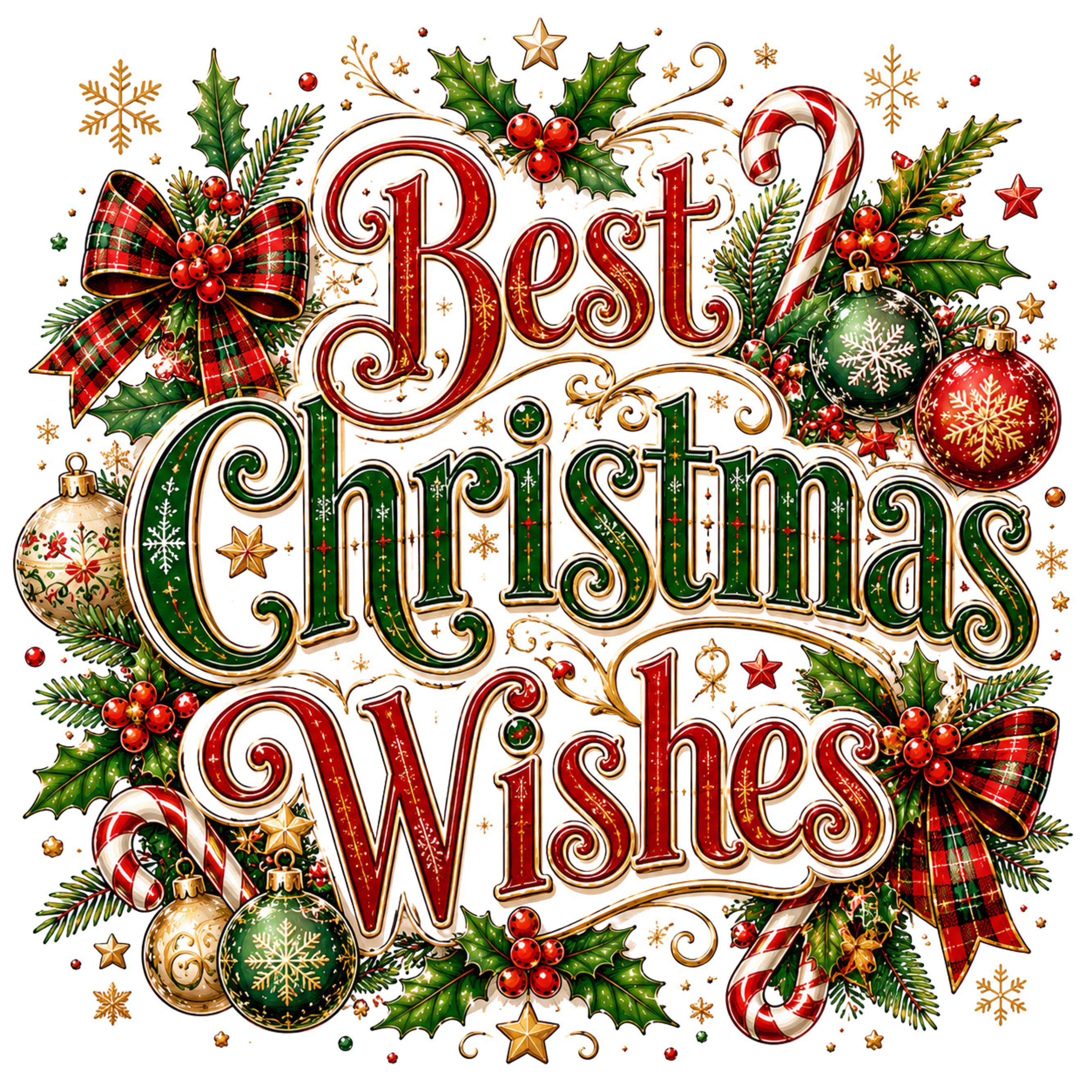 Best Christmas Wishes DTF Transfer