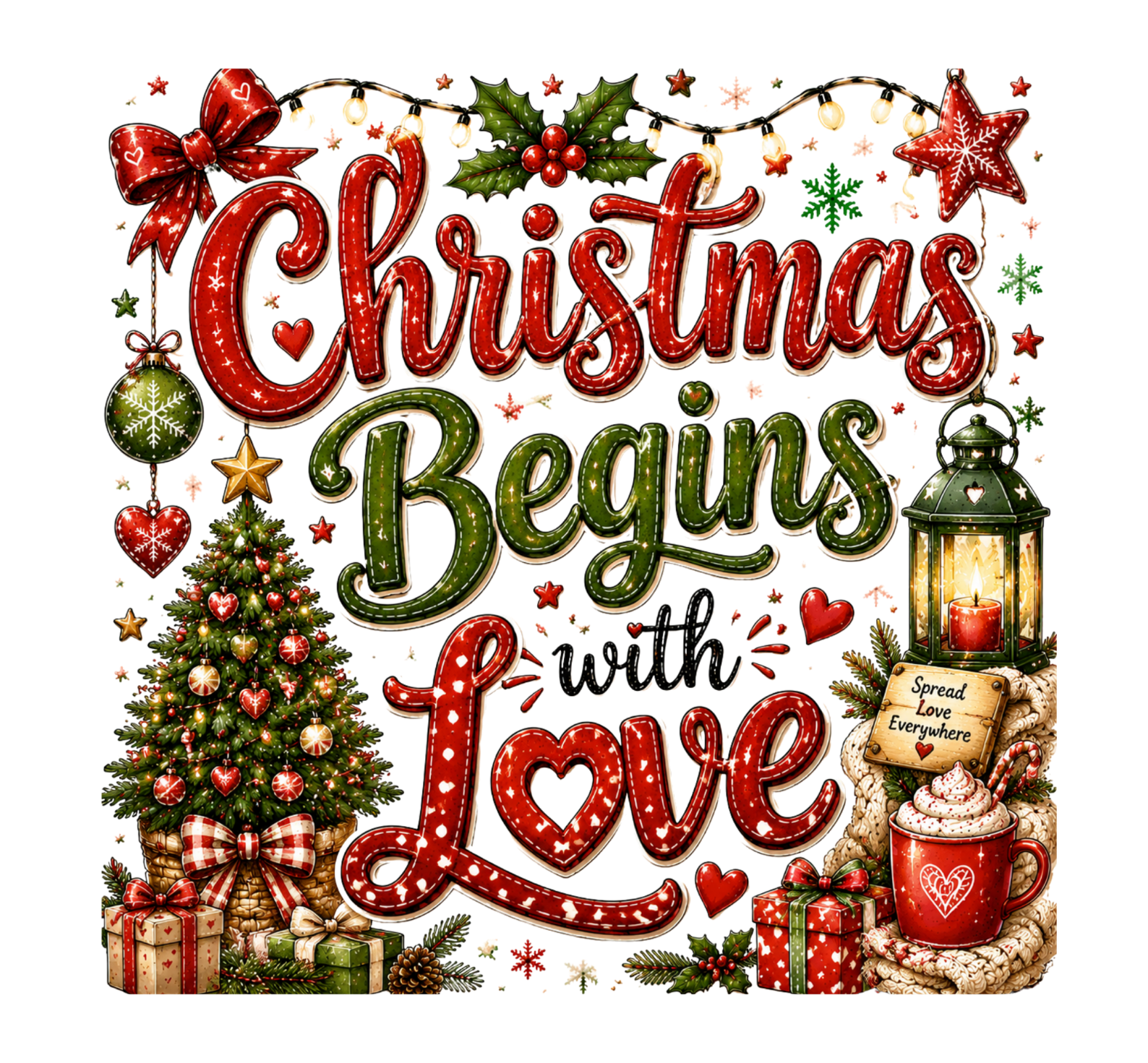Christmas Begins With Love DTF Transfer