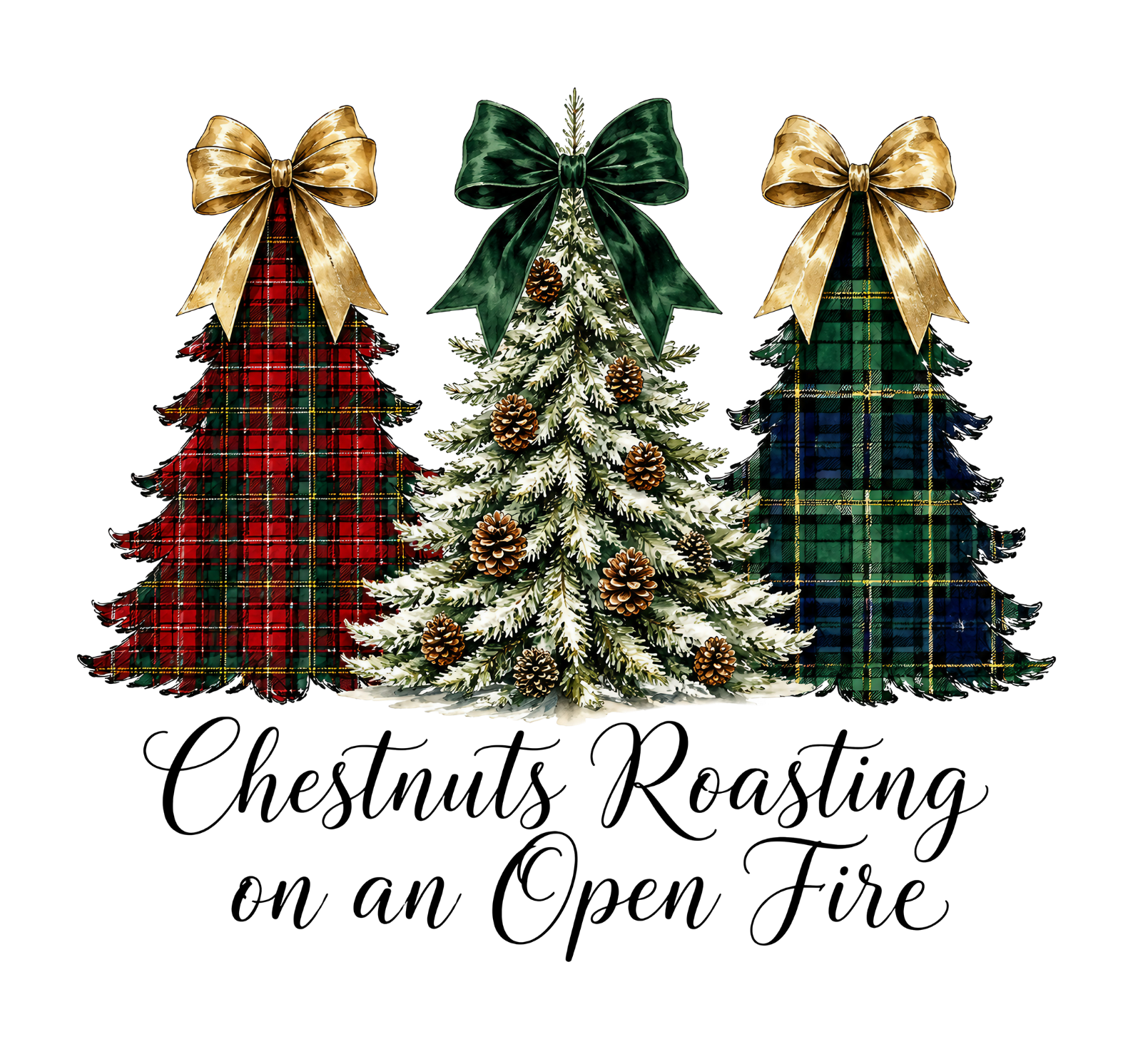 Plaid Christmas Tree DTF Transfer