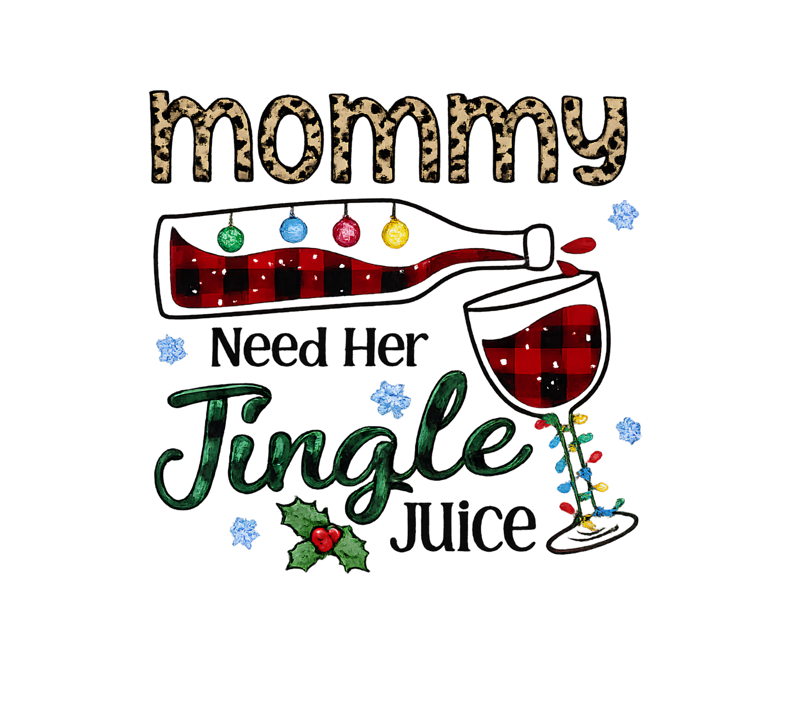 Mommy Needs Christmas Jingle Juice DTF Transfer