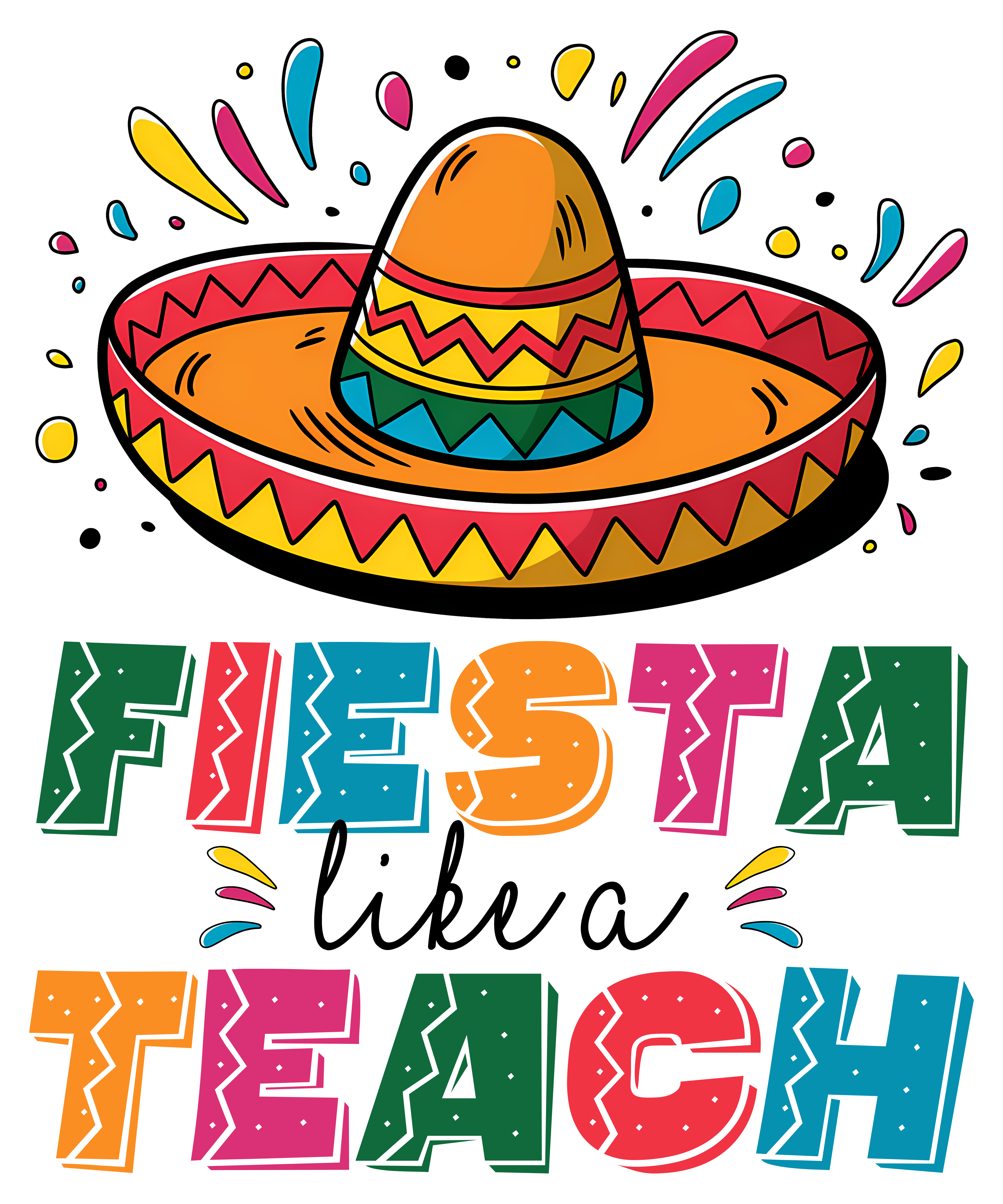 Colorful Mexican Fiesta Sombrero DTF Transfer