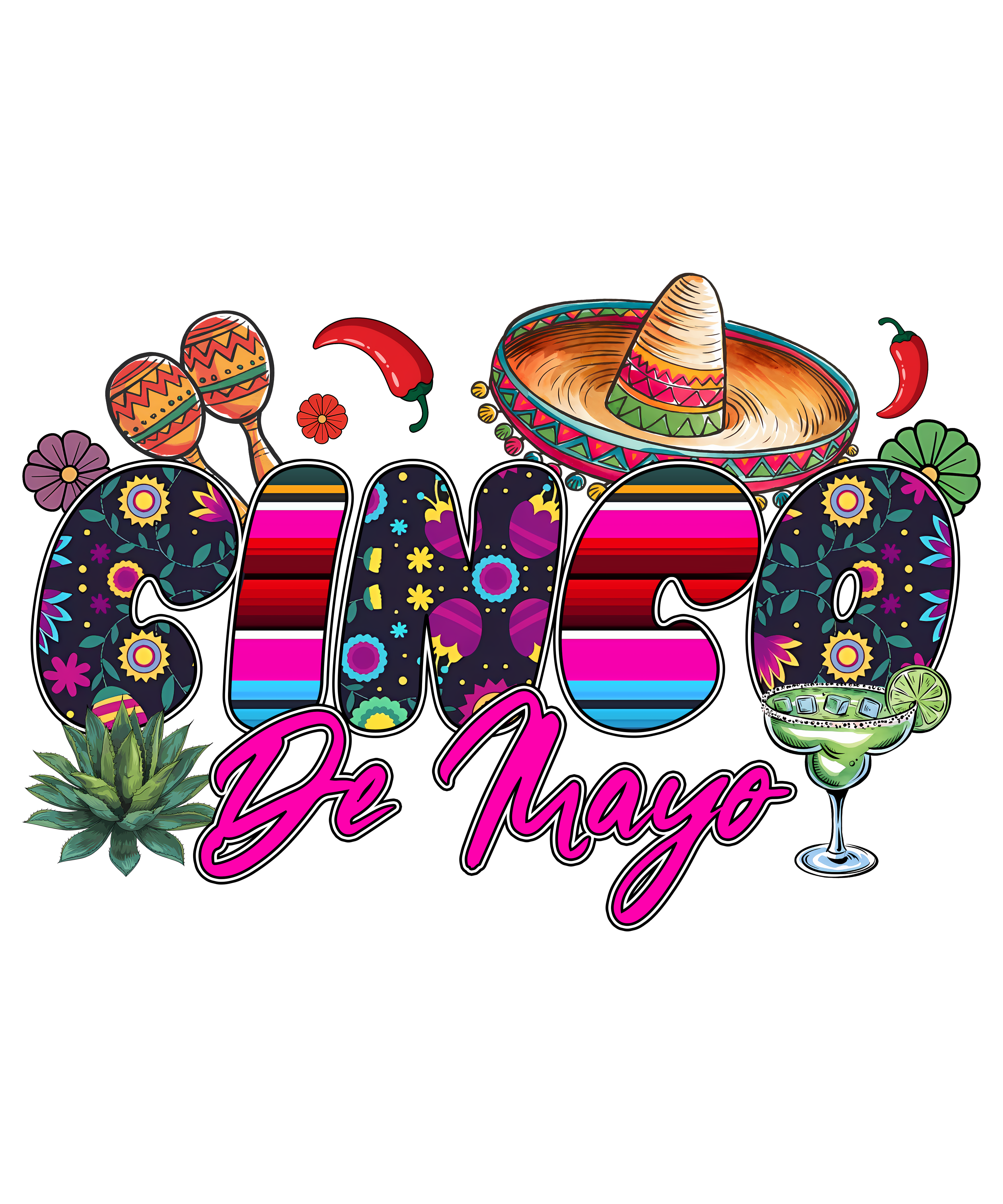 Cinco De Mayo Margarita DTF Transfer