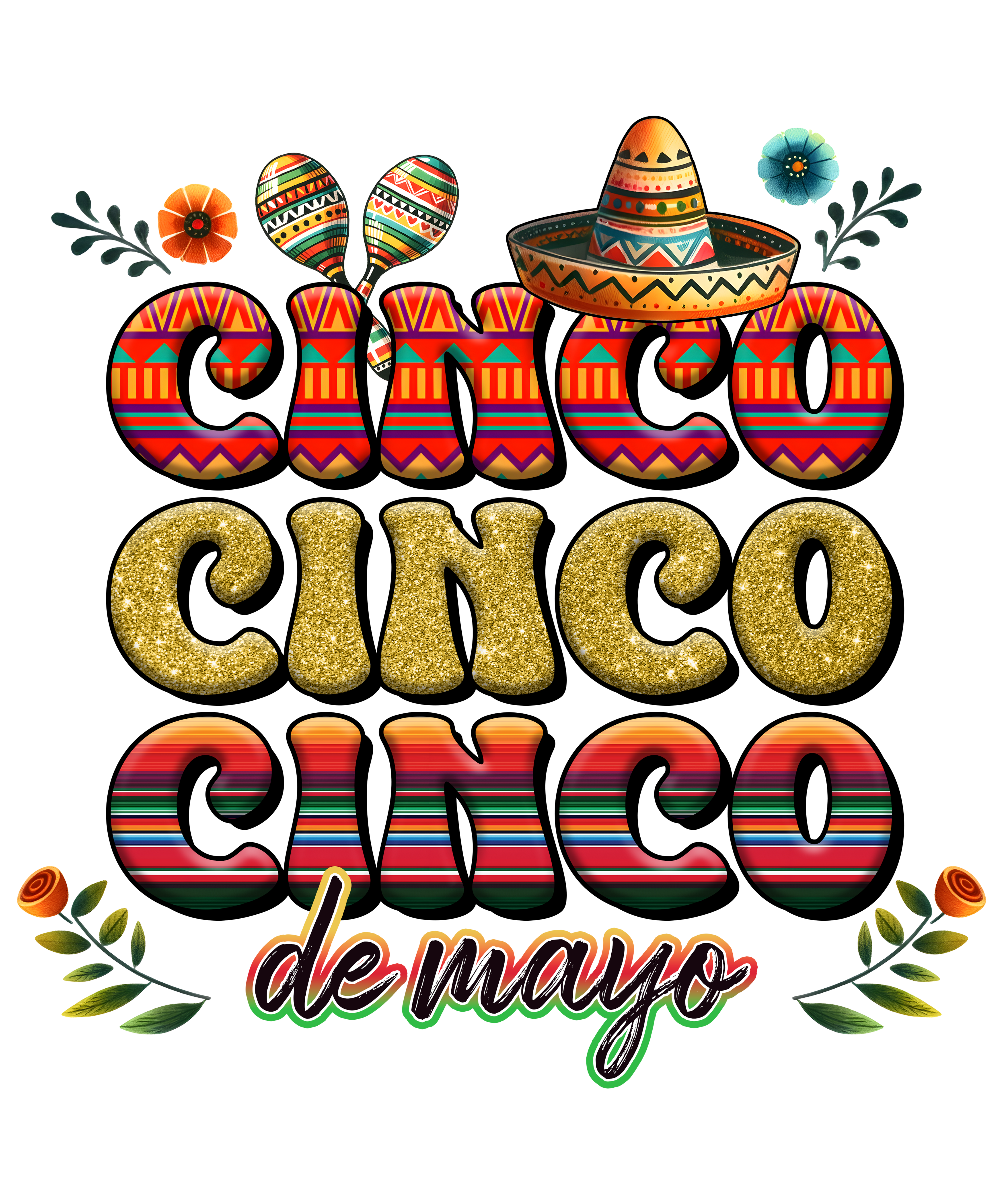 Colorful Cinco De Mayo Celebration DTF Transfer