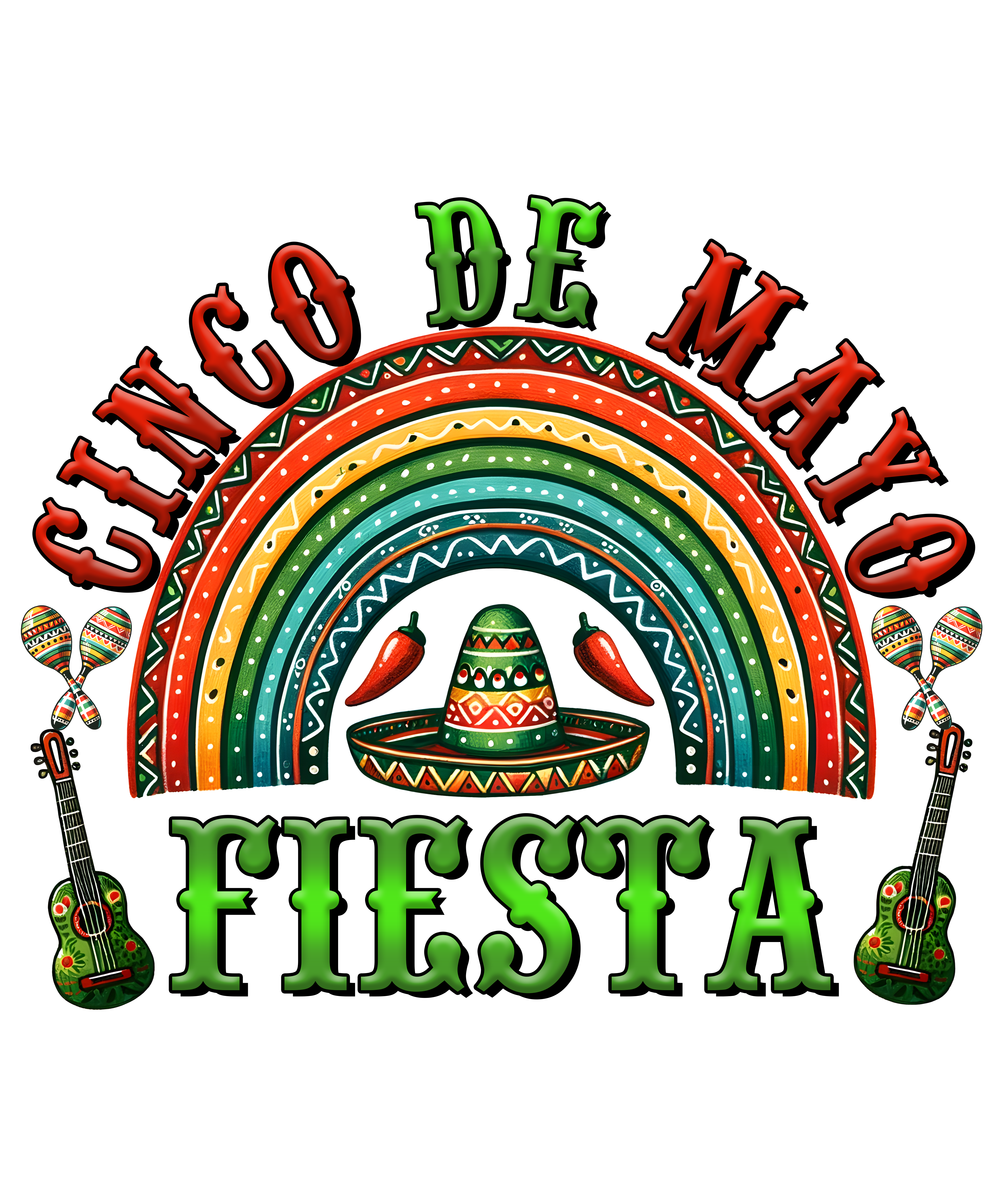 Colorful Cinco De Mayo Fiesta DTF Transfer