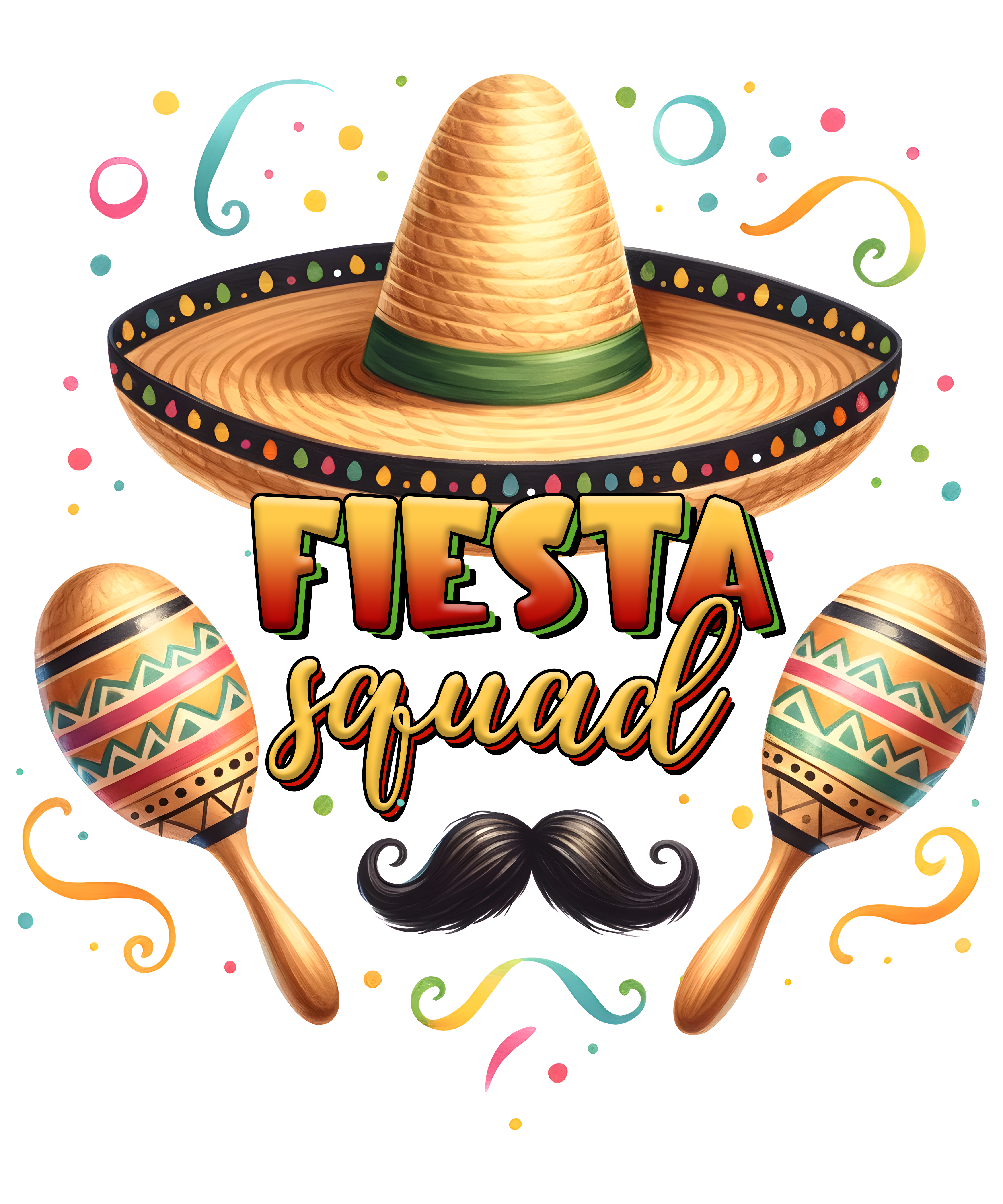 Festive Mexican Sombrero Celebration DTF Transfer