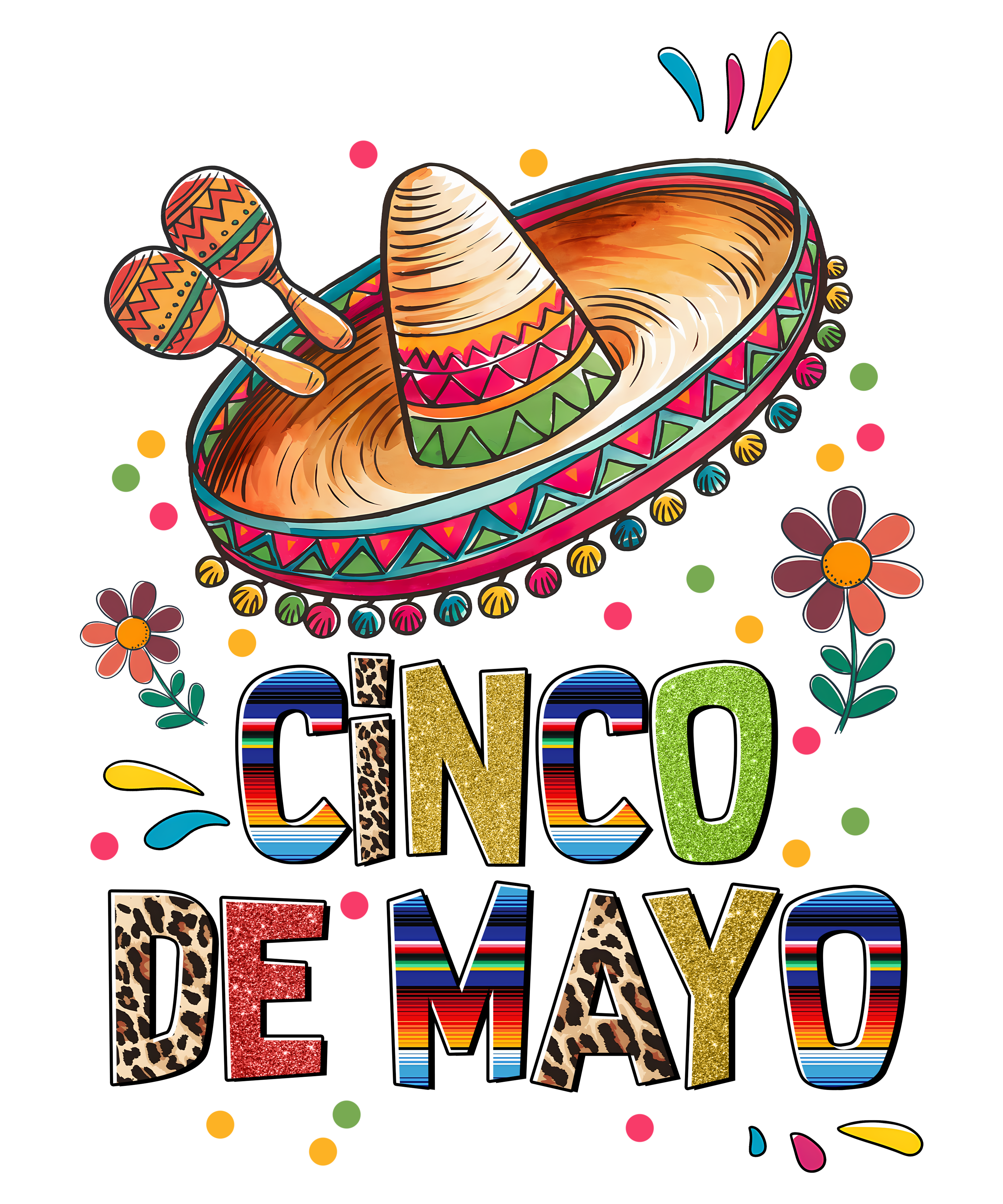 Colorful Cinco De Mayo Fiesta DTF Transfer