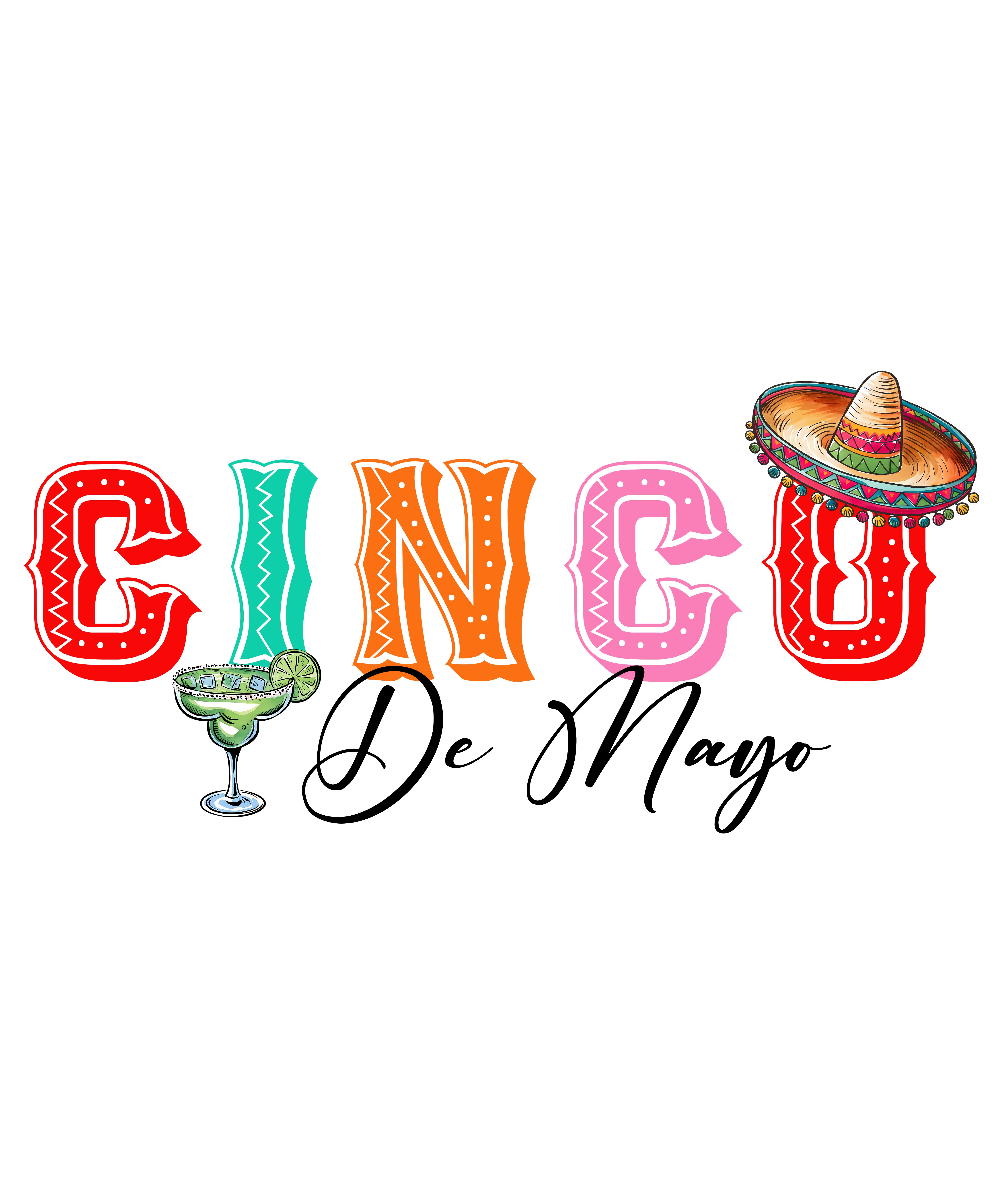 Cinco Margarita Mexican Fiesta DTF Transfer