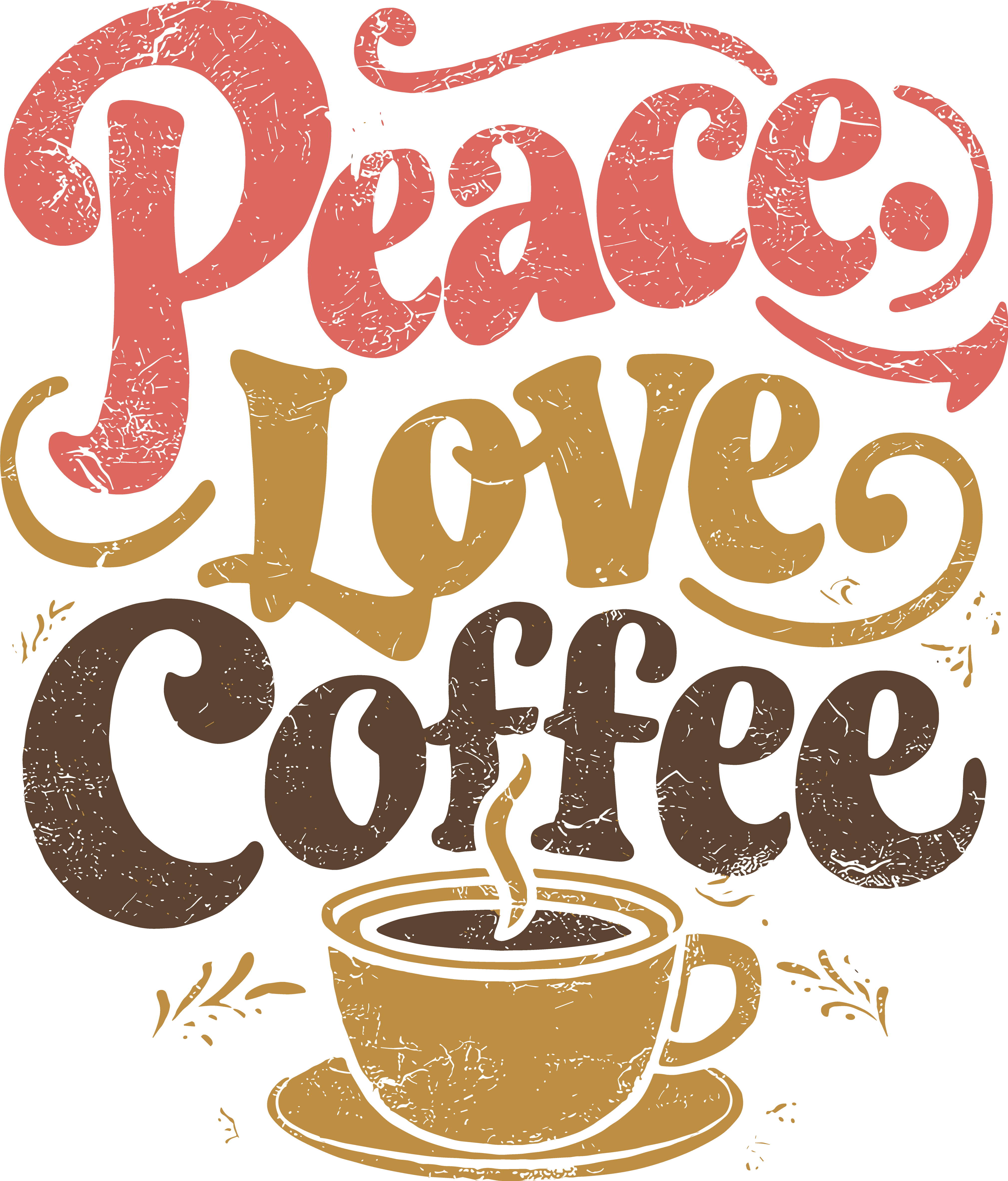 Peace Love Coffee DTF Transfer