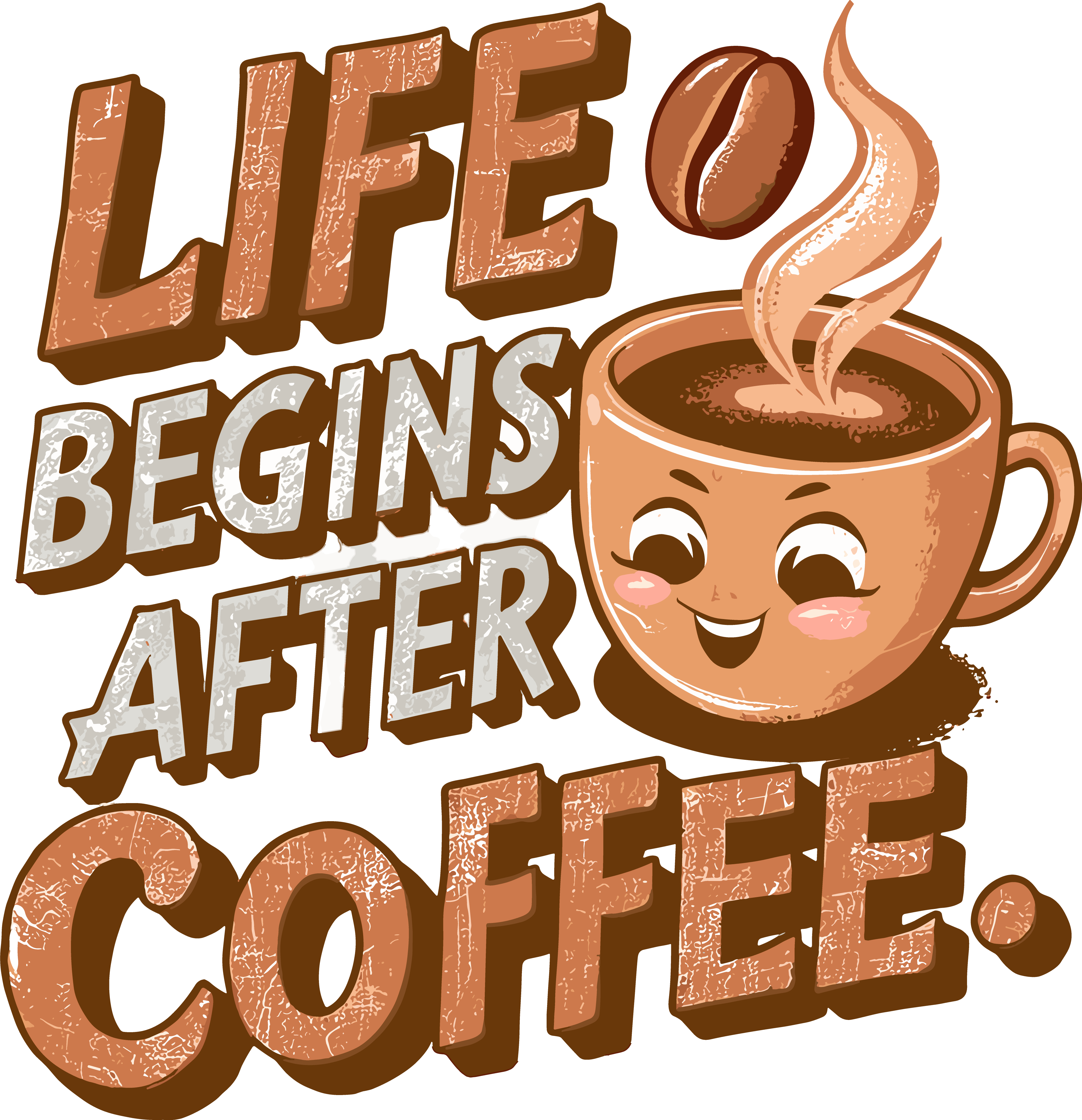 Life Begins After Coffee DTF Transfer