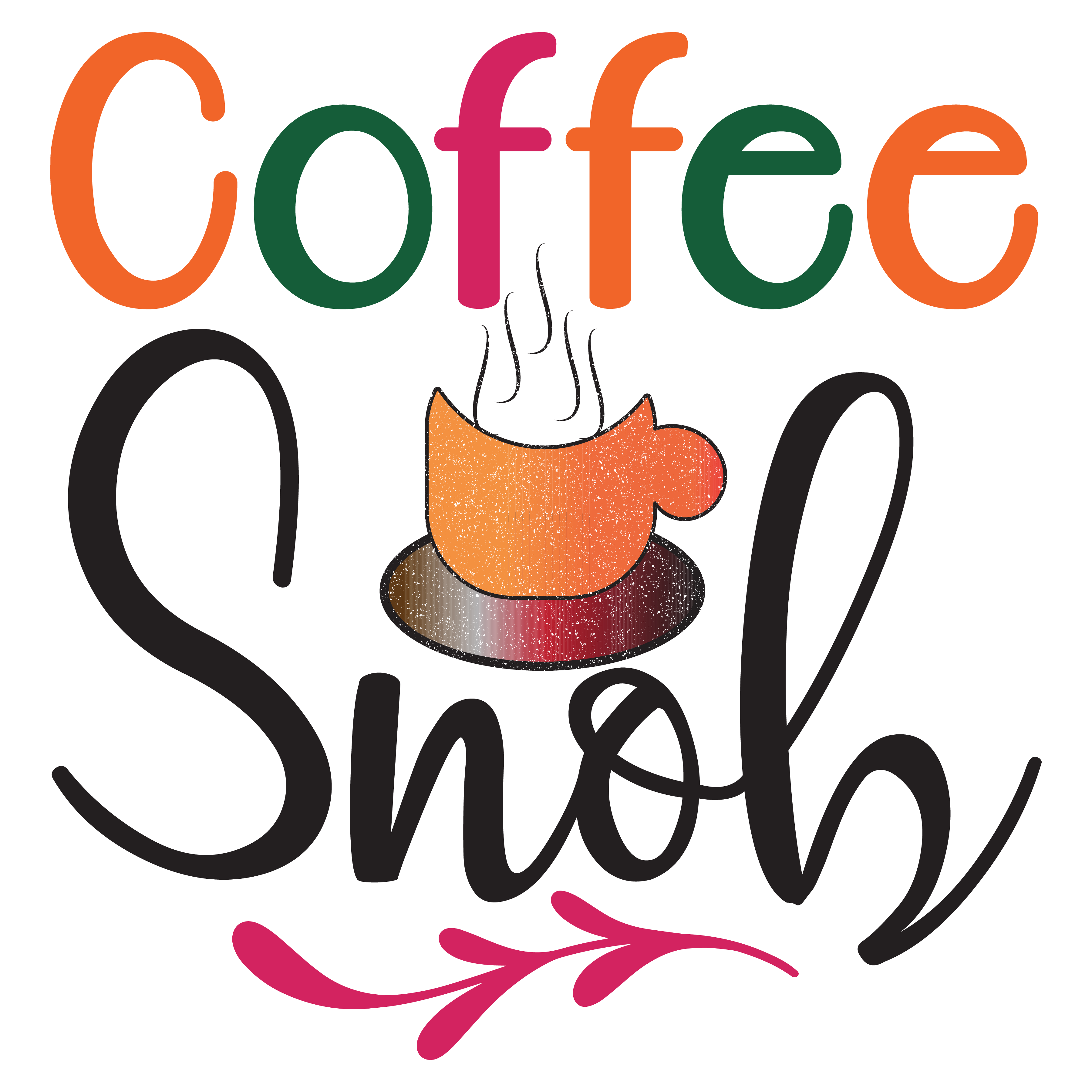 Coffee Snob Colorful DTF Transfer