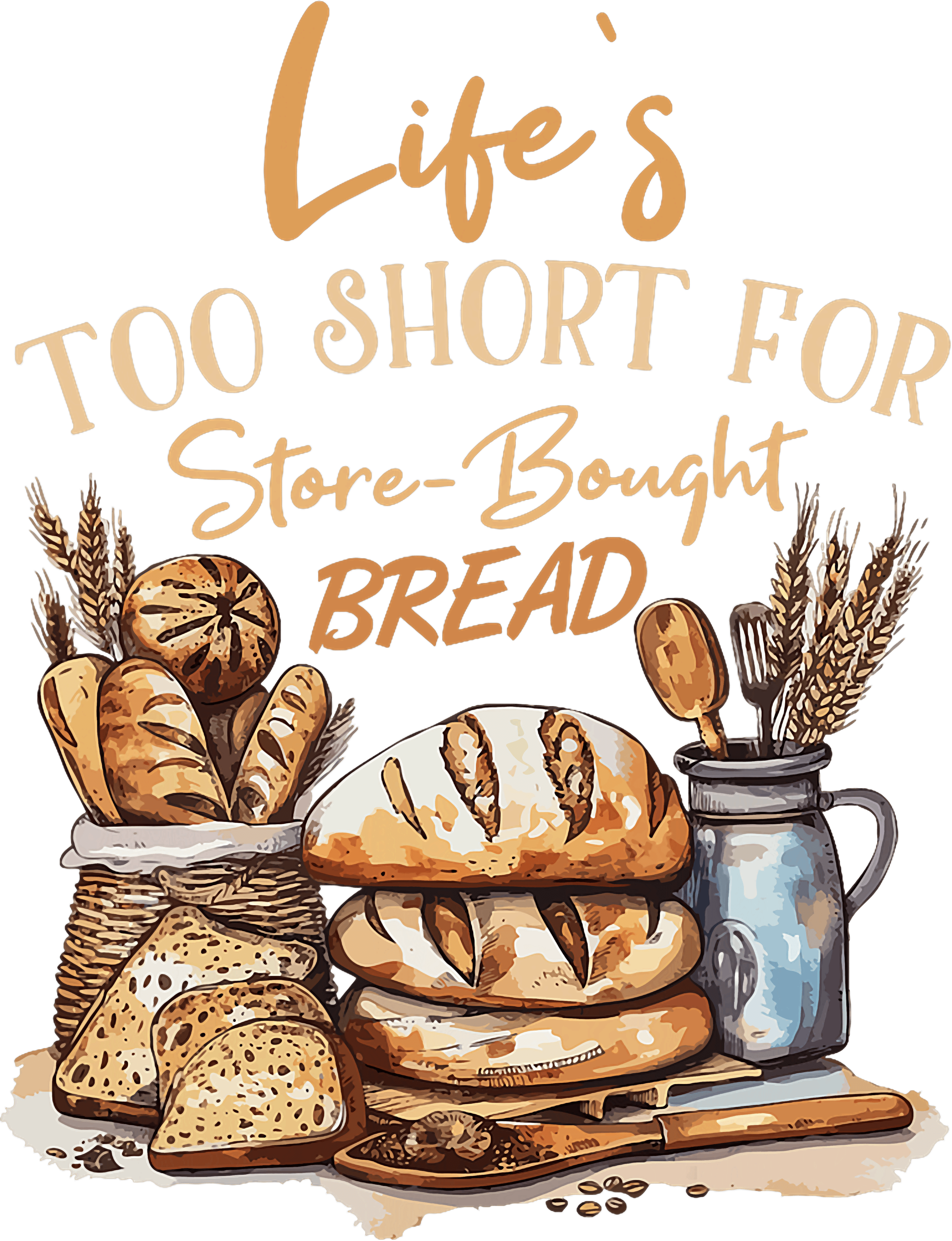 Lifes Too Short For Store Bought Bread DTF Transfer
