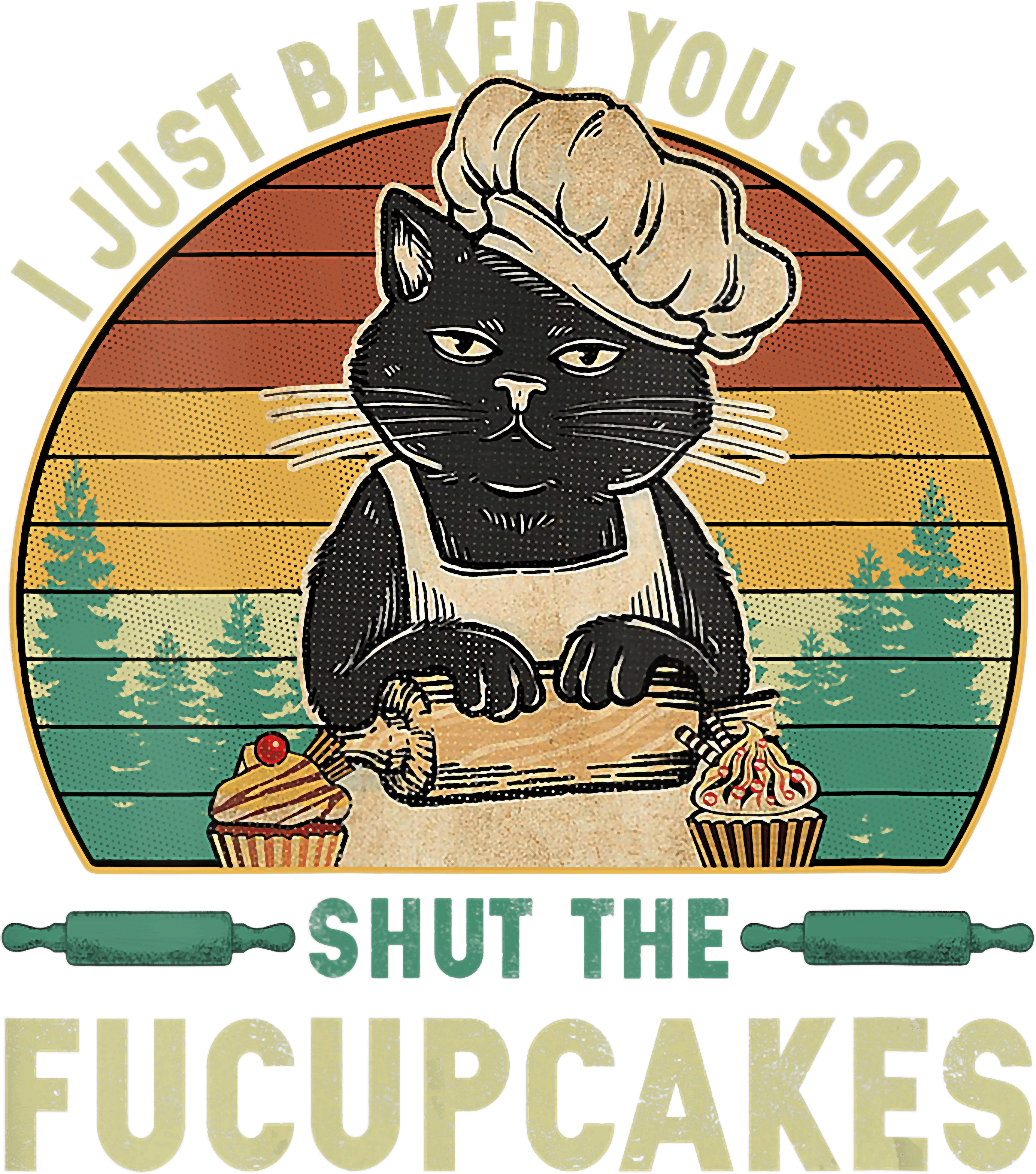 Funny Baker Cat DTF Transfer