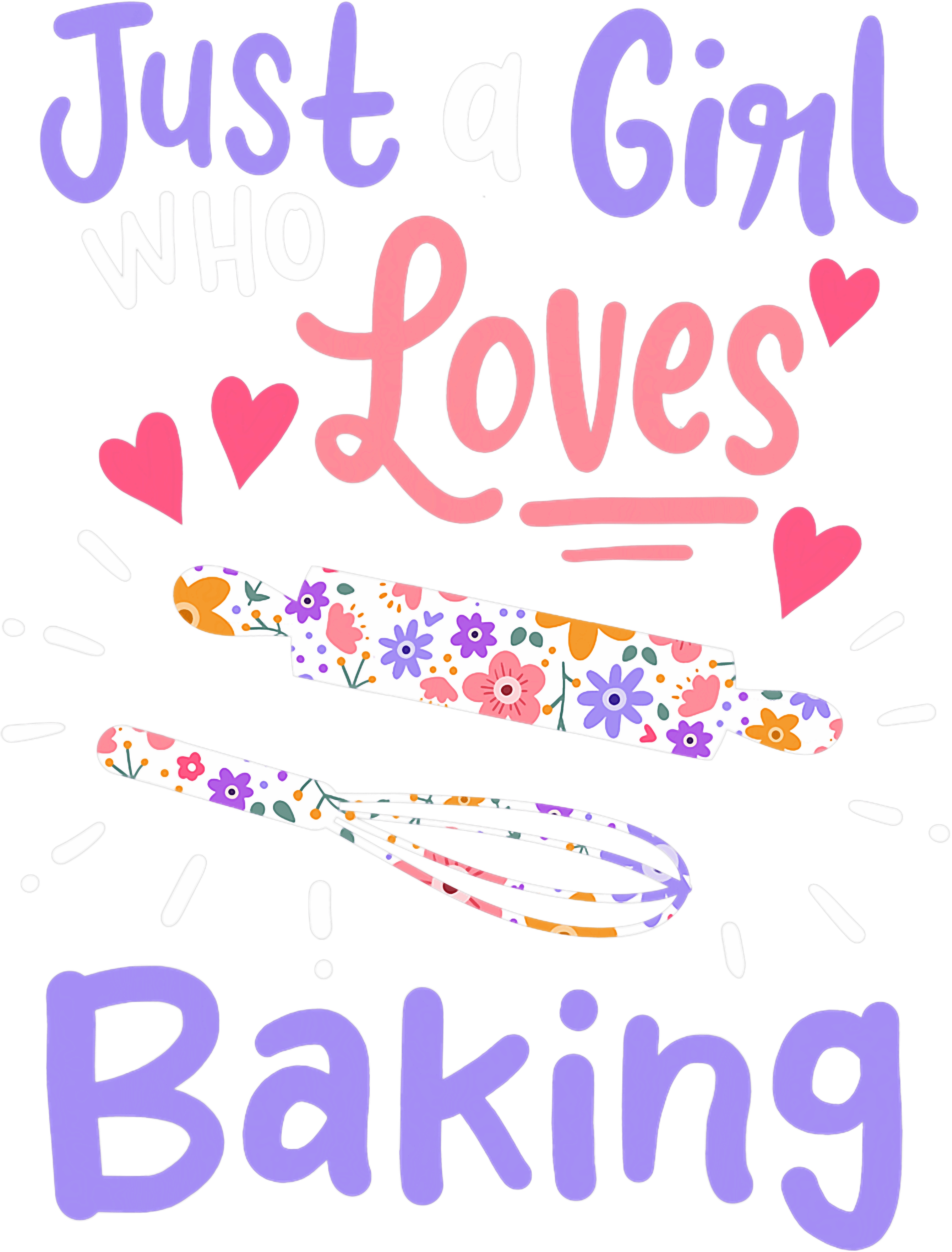 Just A Girl Who Loves Baking Cute Baker DTF Transfer