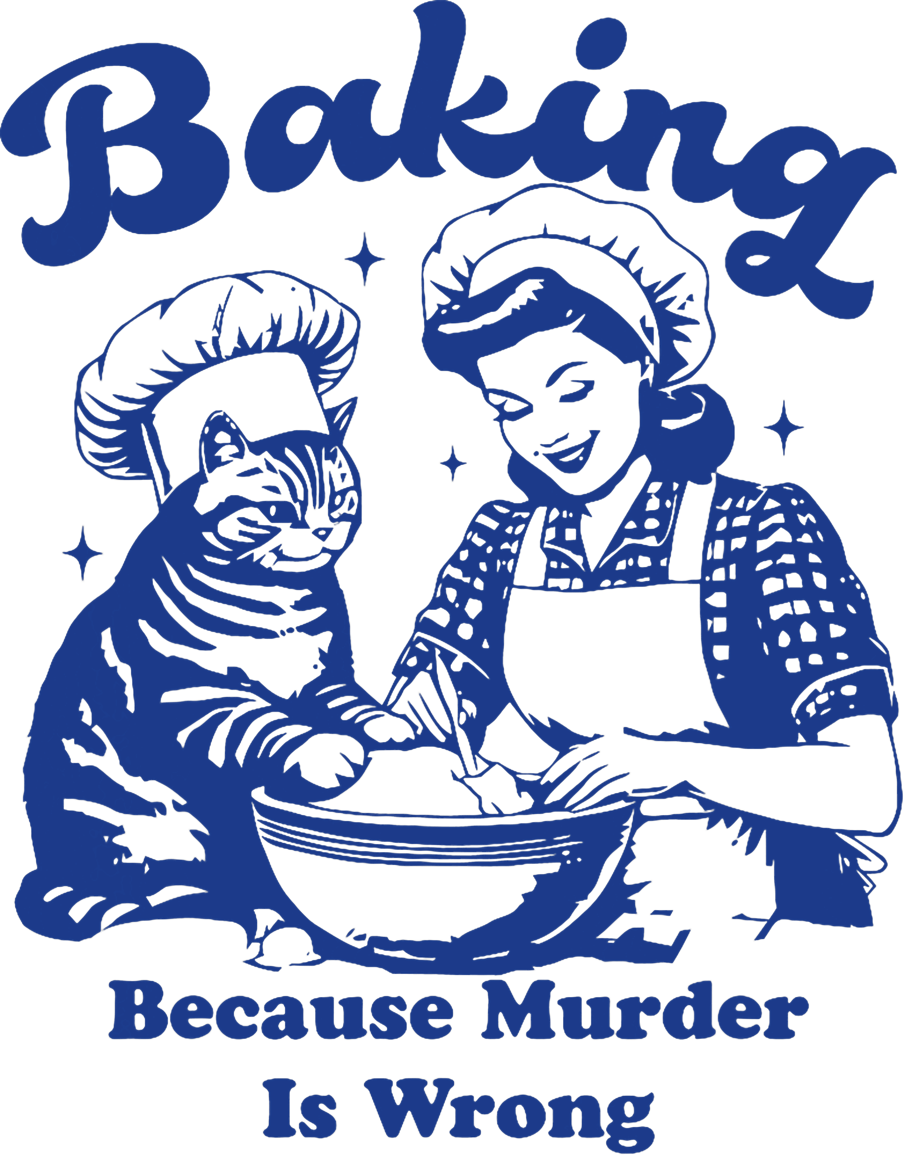 Cat Baker Vintage DTF Transfer