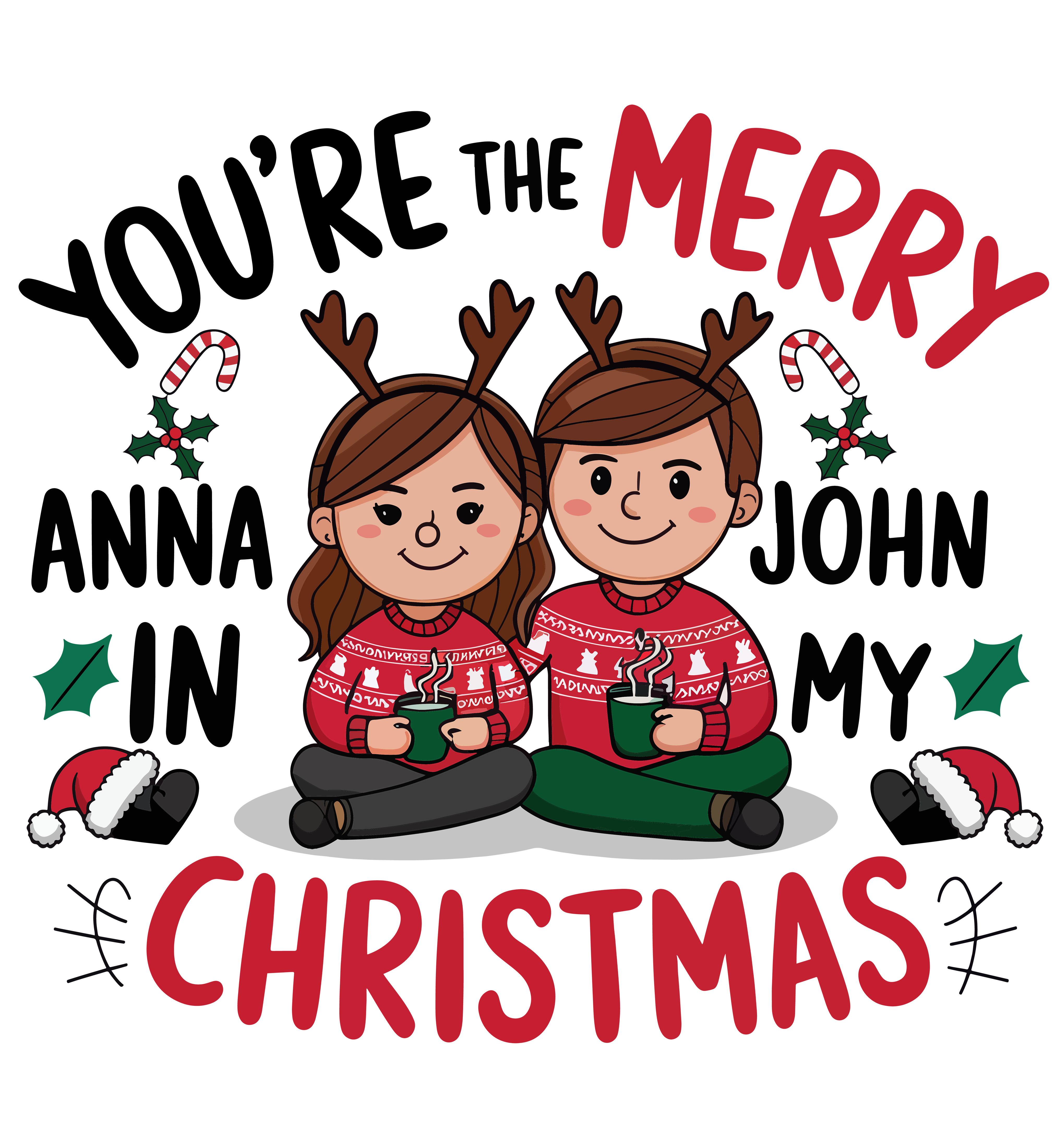 Merry Christmas Couple DTF Transfer