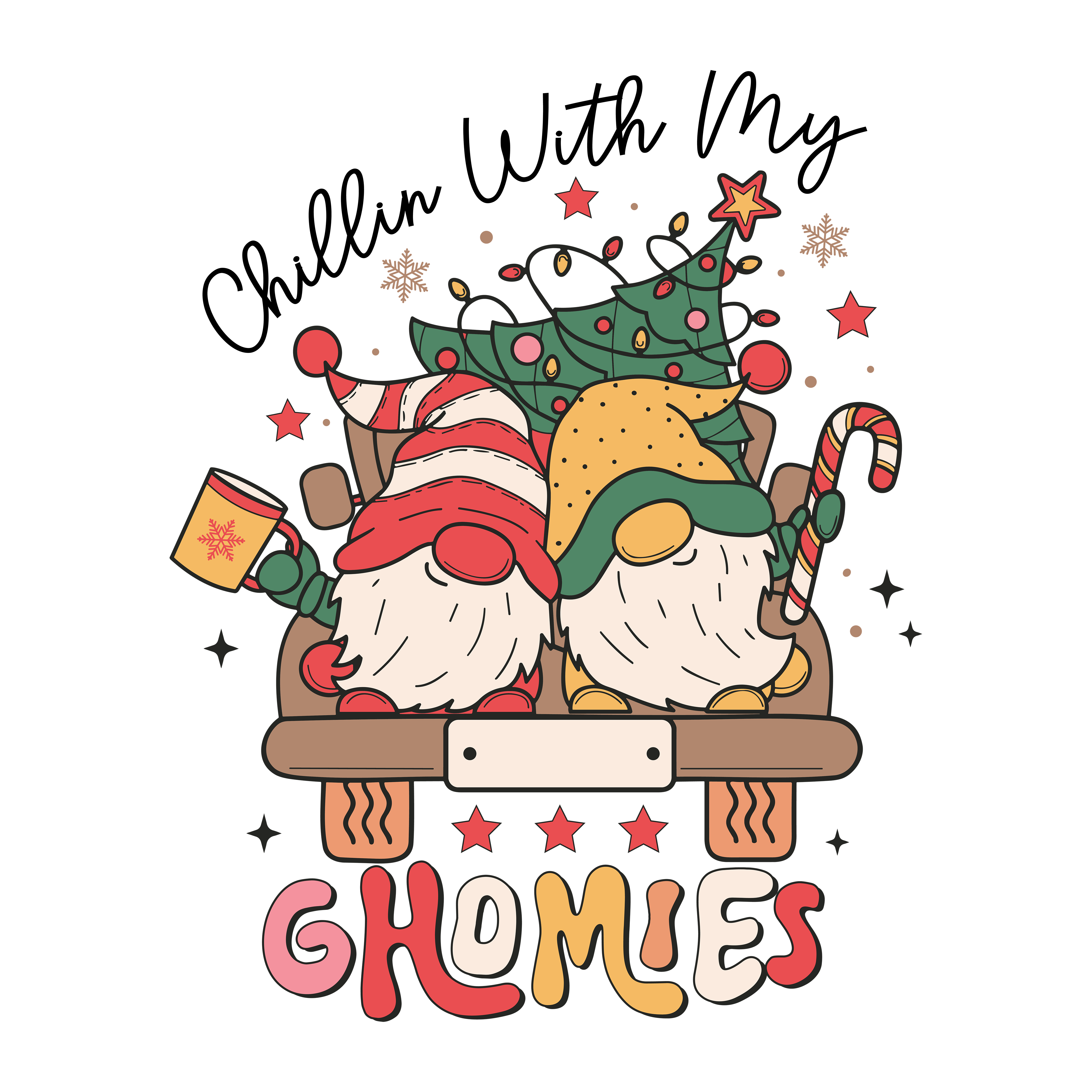 Christmas Gnome Couple DTF Transfer
