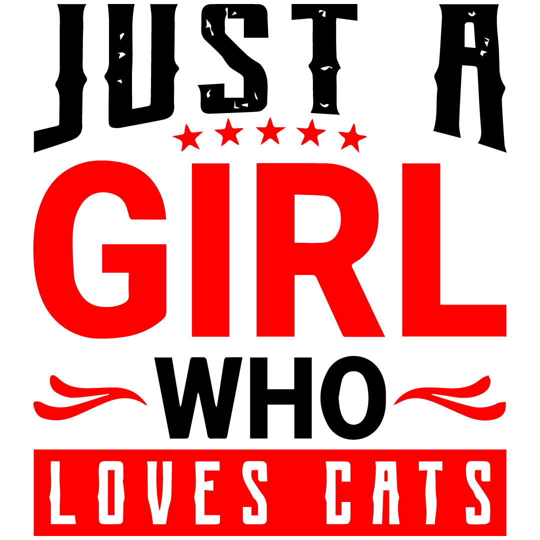 Girl Loves Cats DTF Transfer