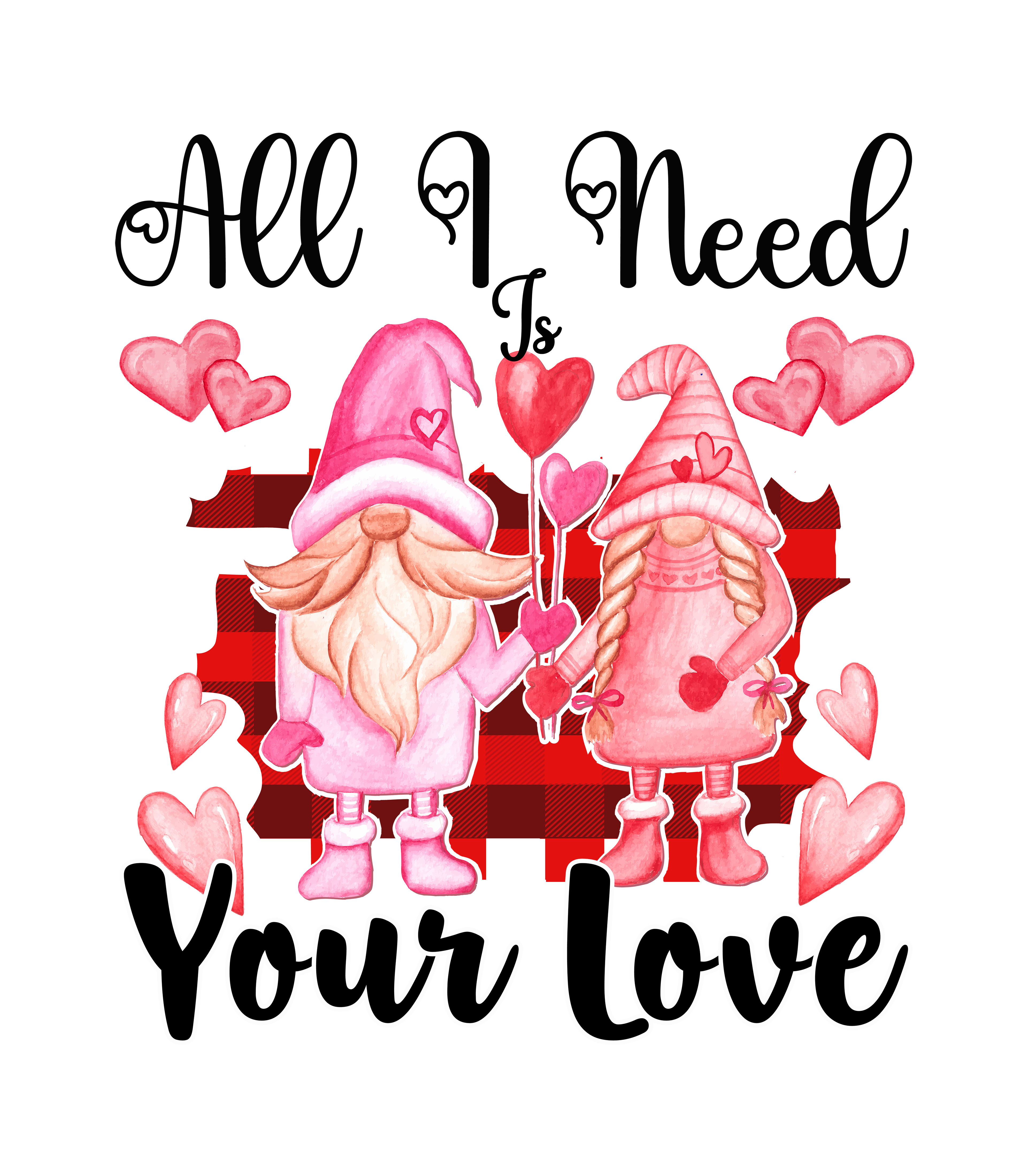 Valentine Gnome Couple Love DTF Transfer