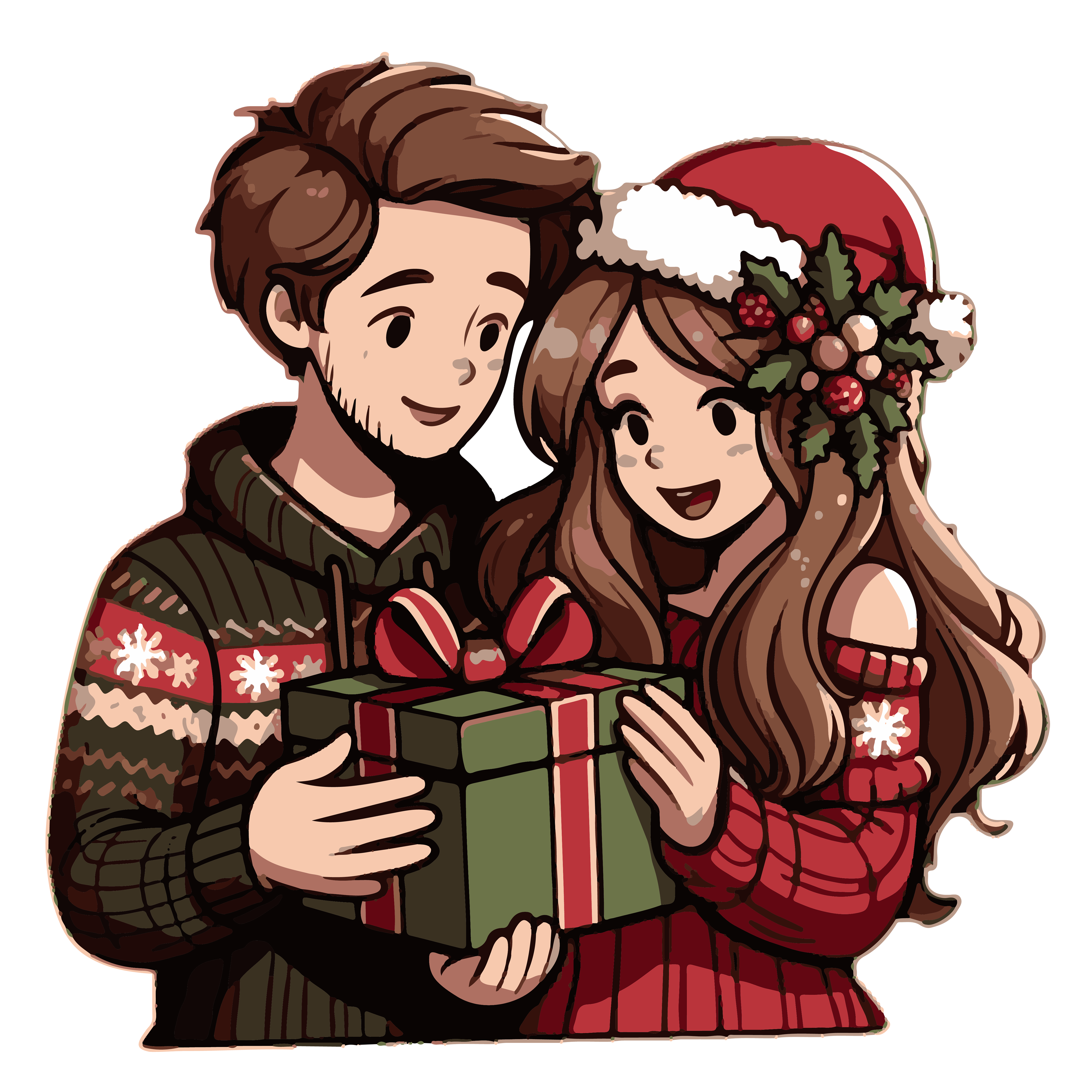 Christmas Couple Gift Exchange DTF Transfer