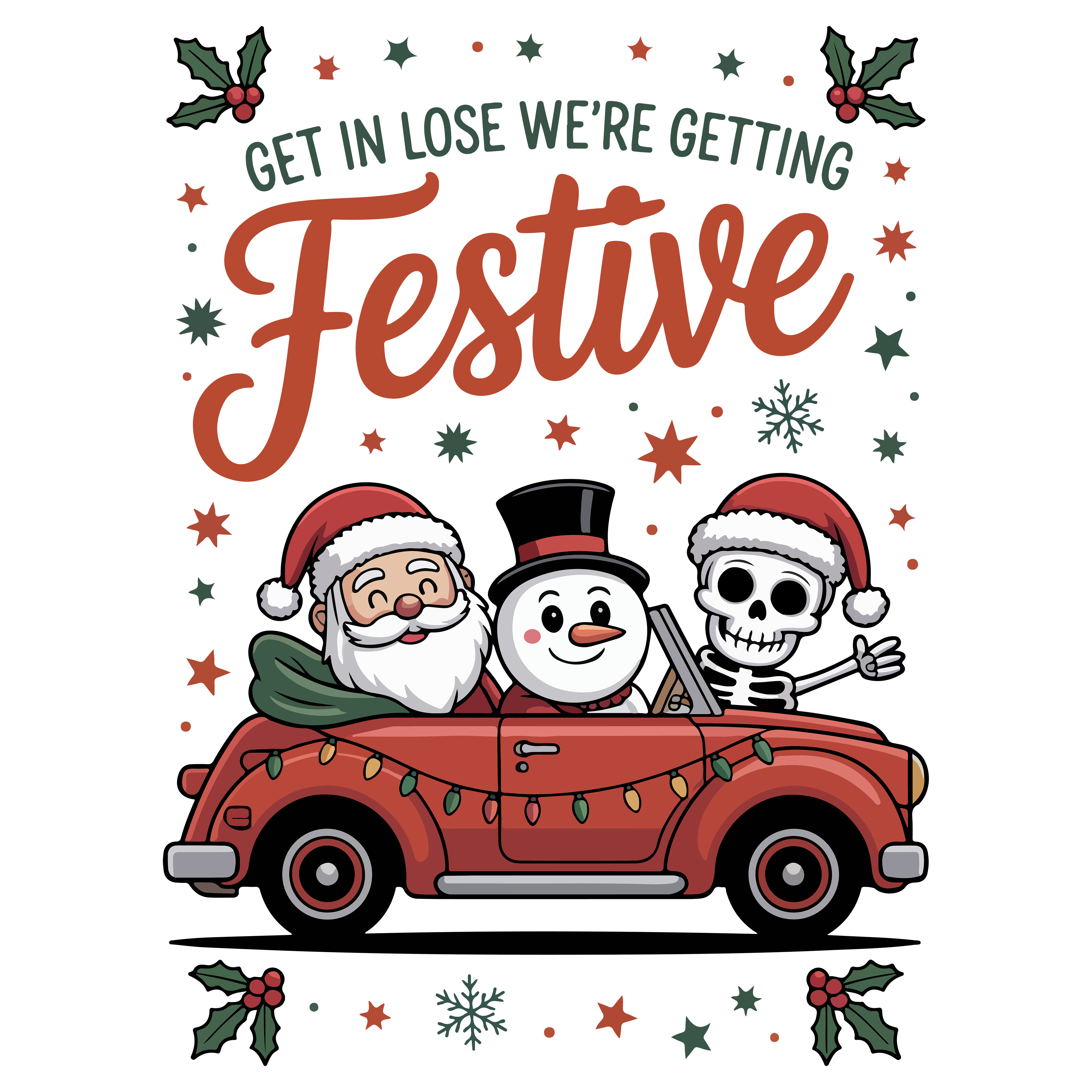 Festive Christmas Road Trip DTF Transfer