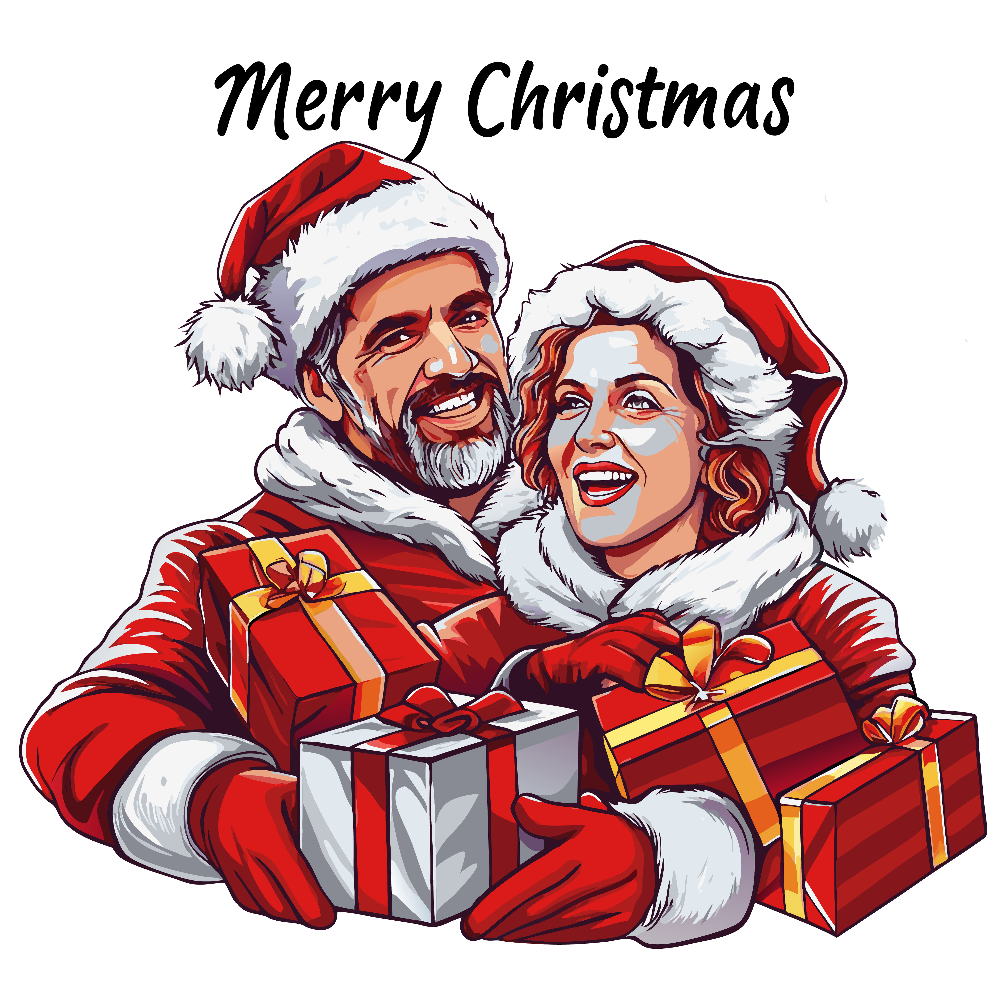 Christmas Couple Gift Giving DTF Transfer