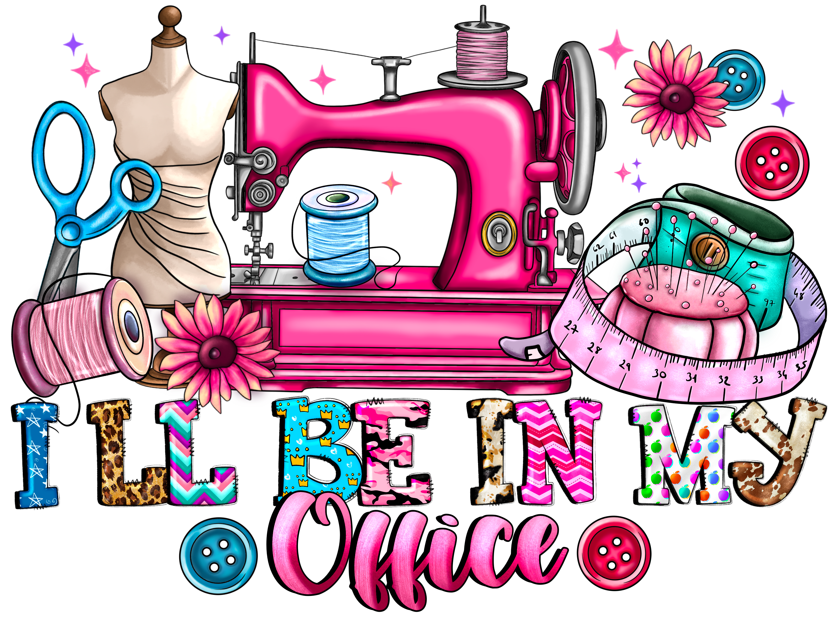 Sewing Craft Room DTF Transfer