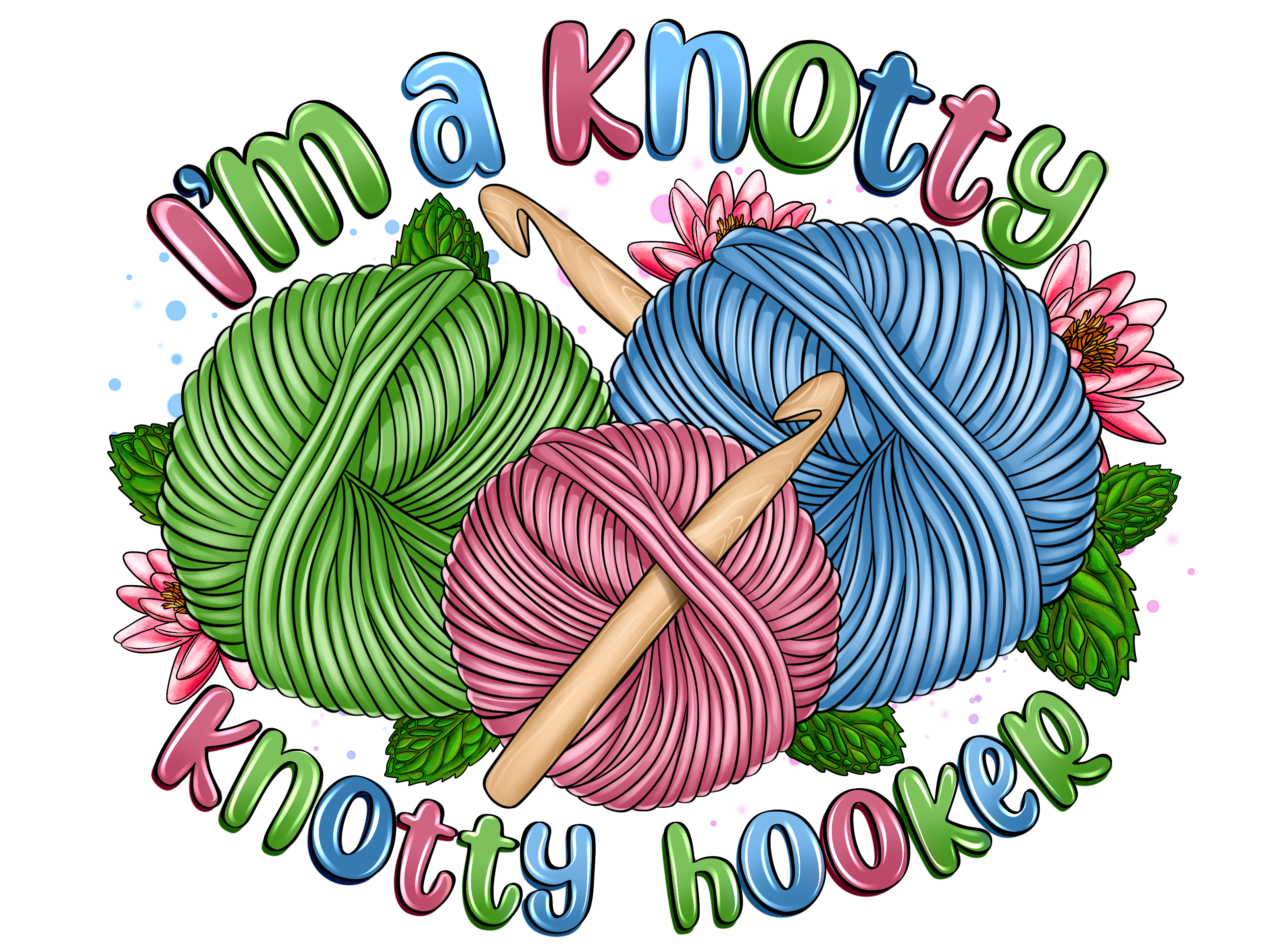 Knotty Crochet Lover DTF Transfer