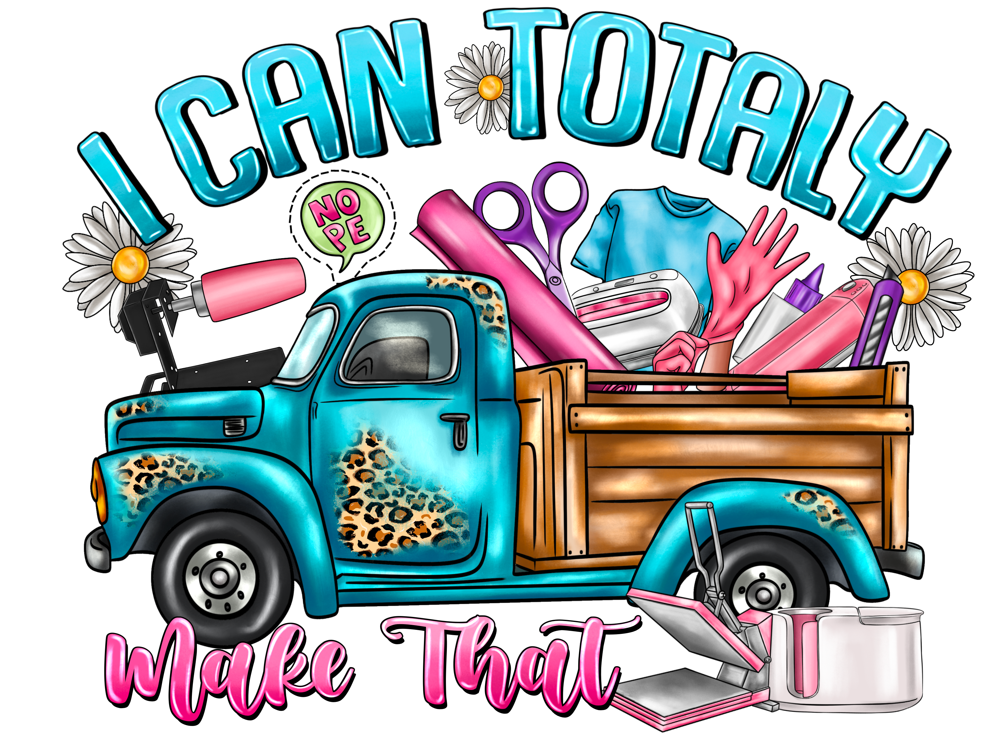 Craft Supply Truck DTF Transfer
