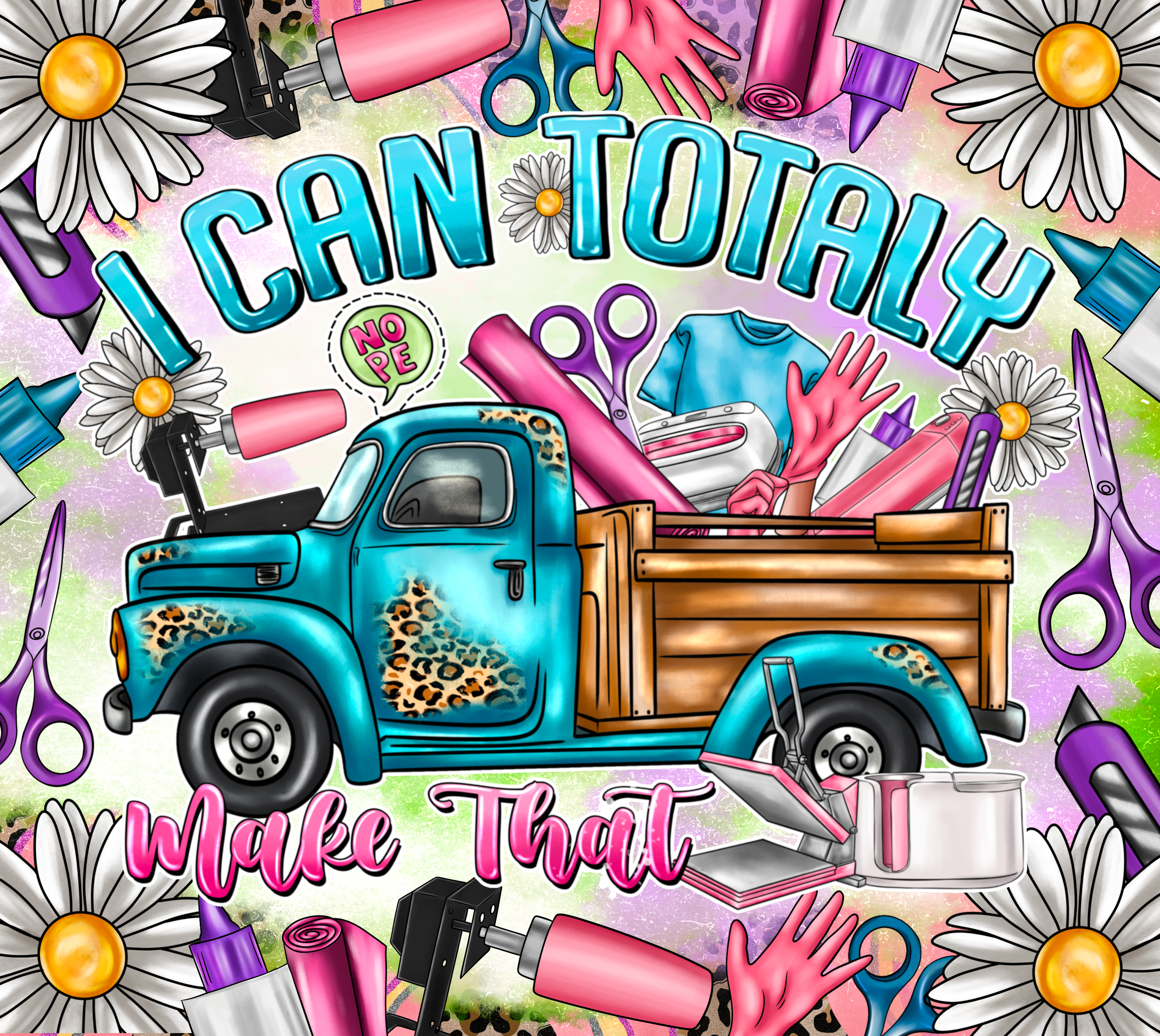 Craft Supply Truck DTF Transfer