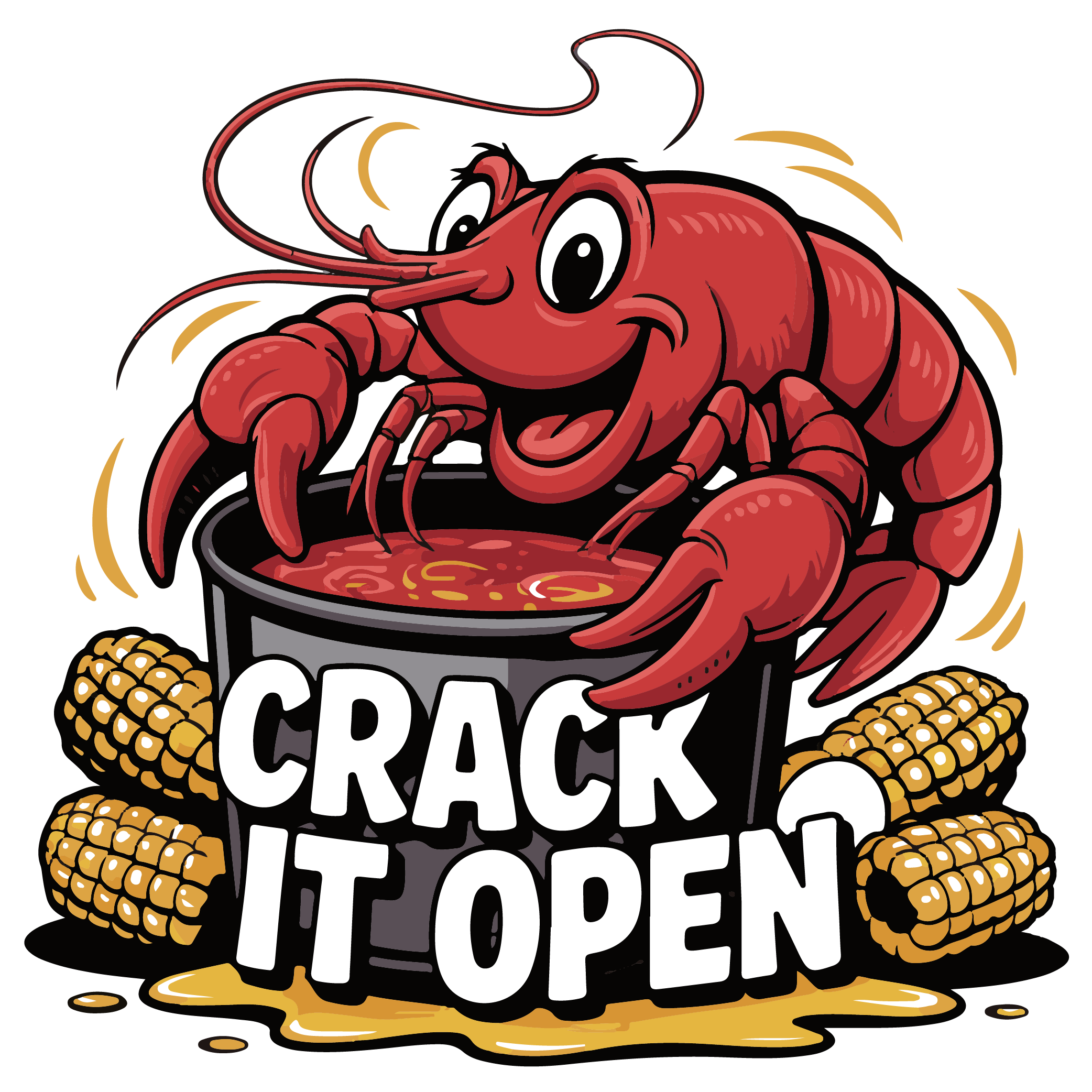 Crack It Open Crawfish Boil Party DTF Transfer