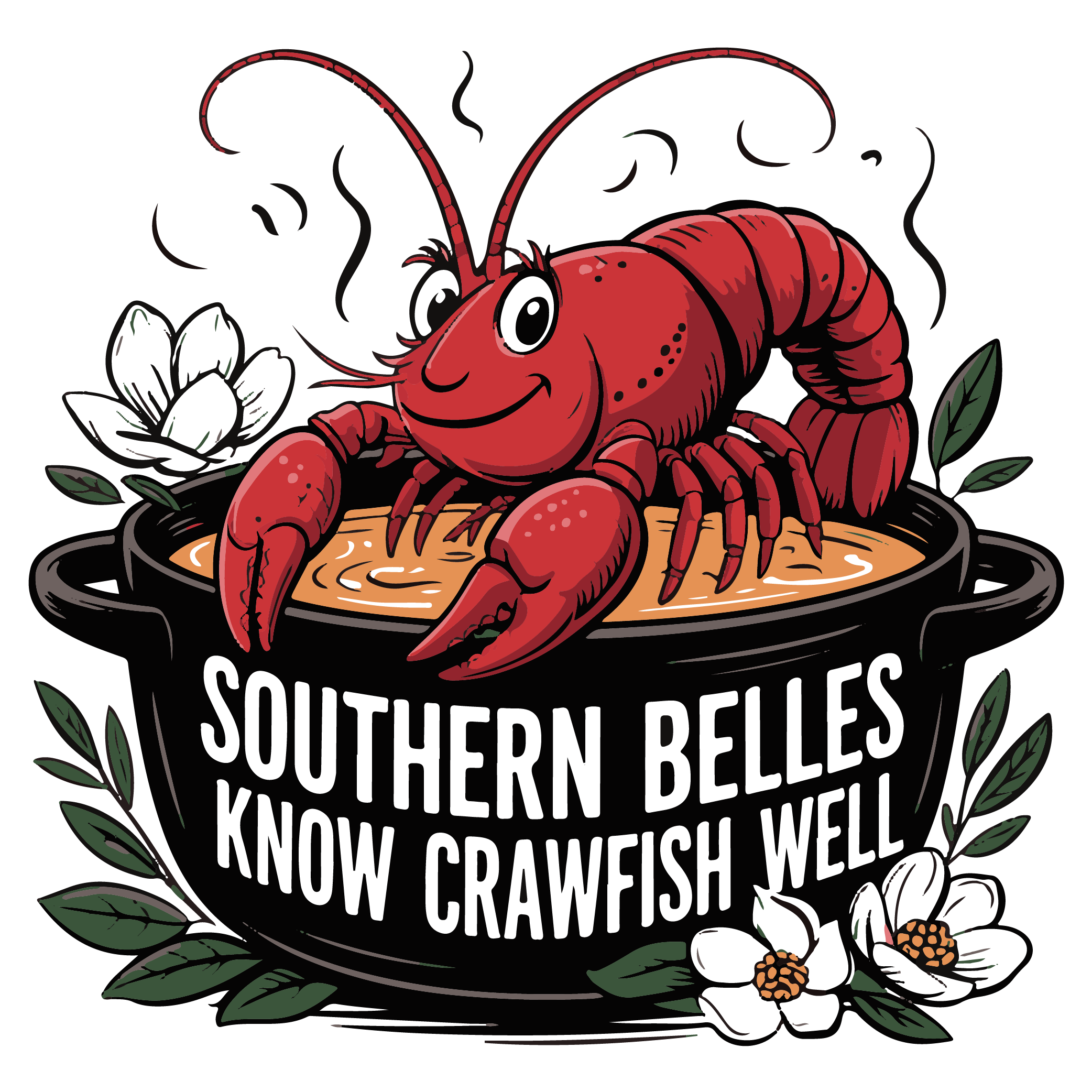 Southern Belles Know Crawfish Well DTF Transfer