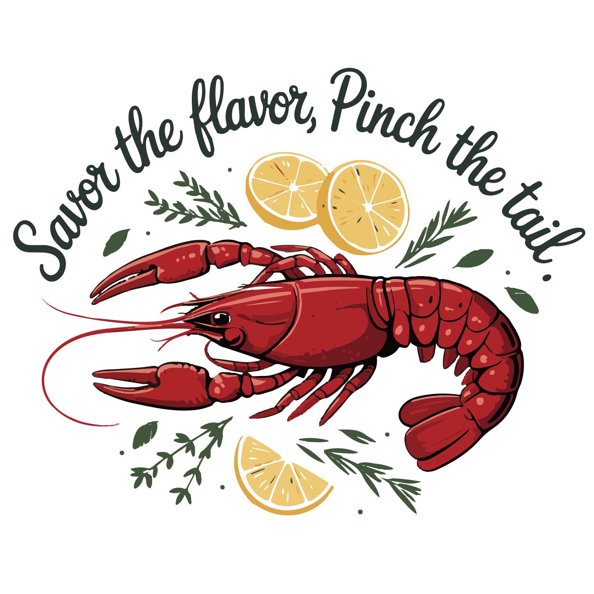 Crawfish Tail Pincher DTF Transfer