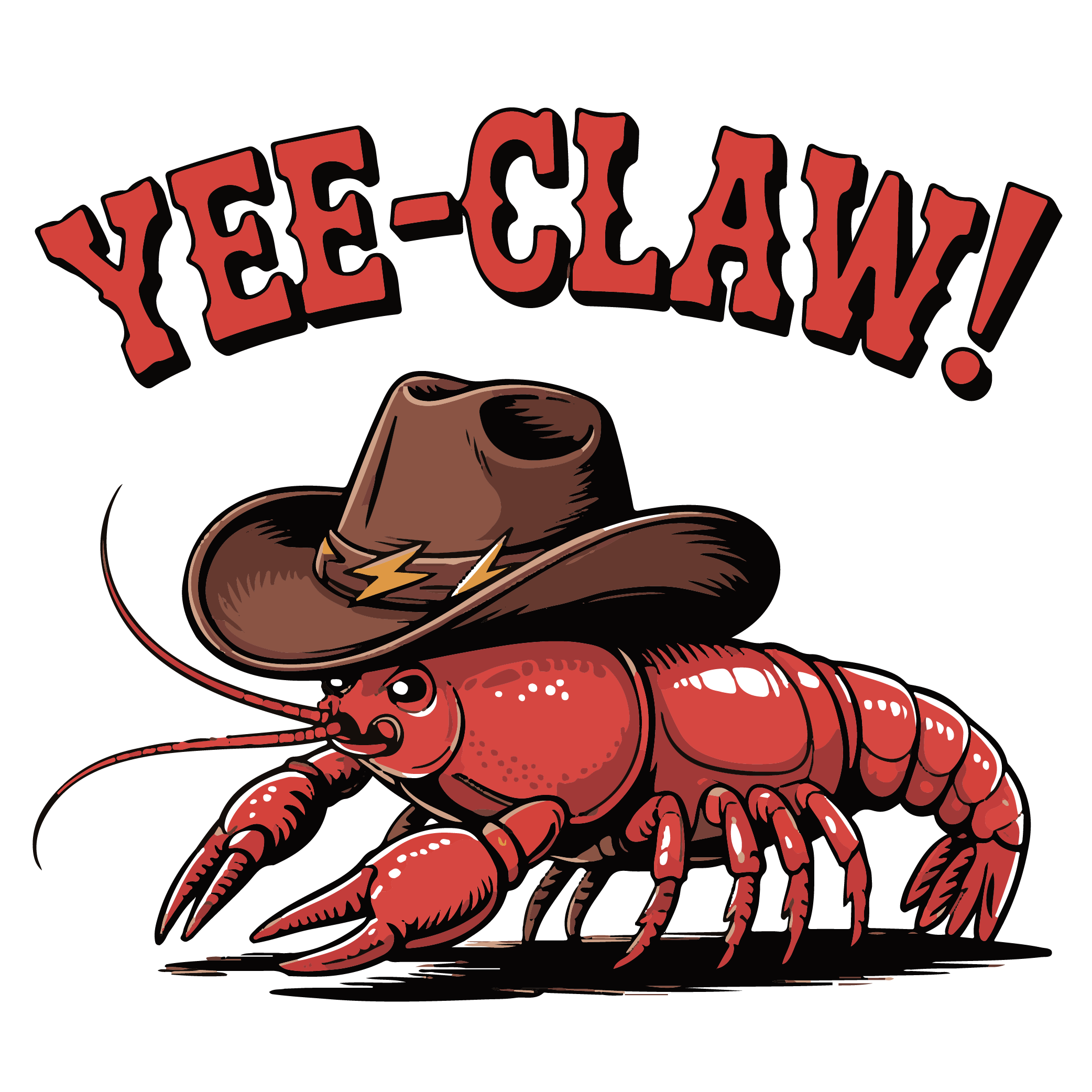 Yee Claw Funny Cowboy Crawfish Cajun DTF Transfer