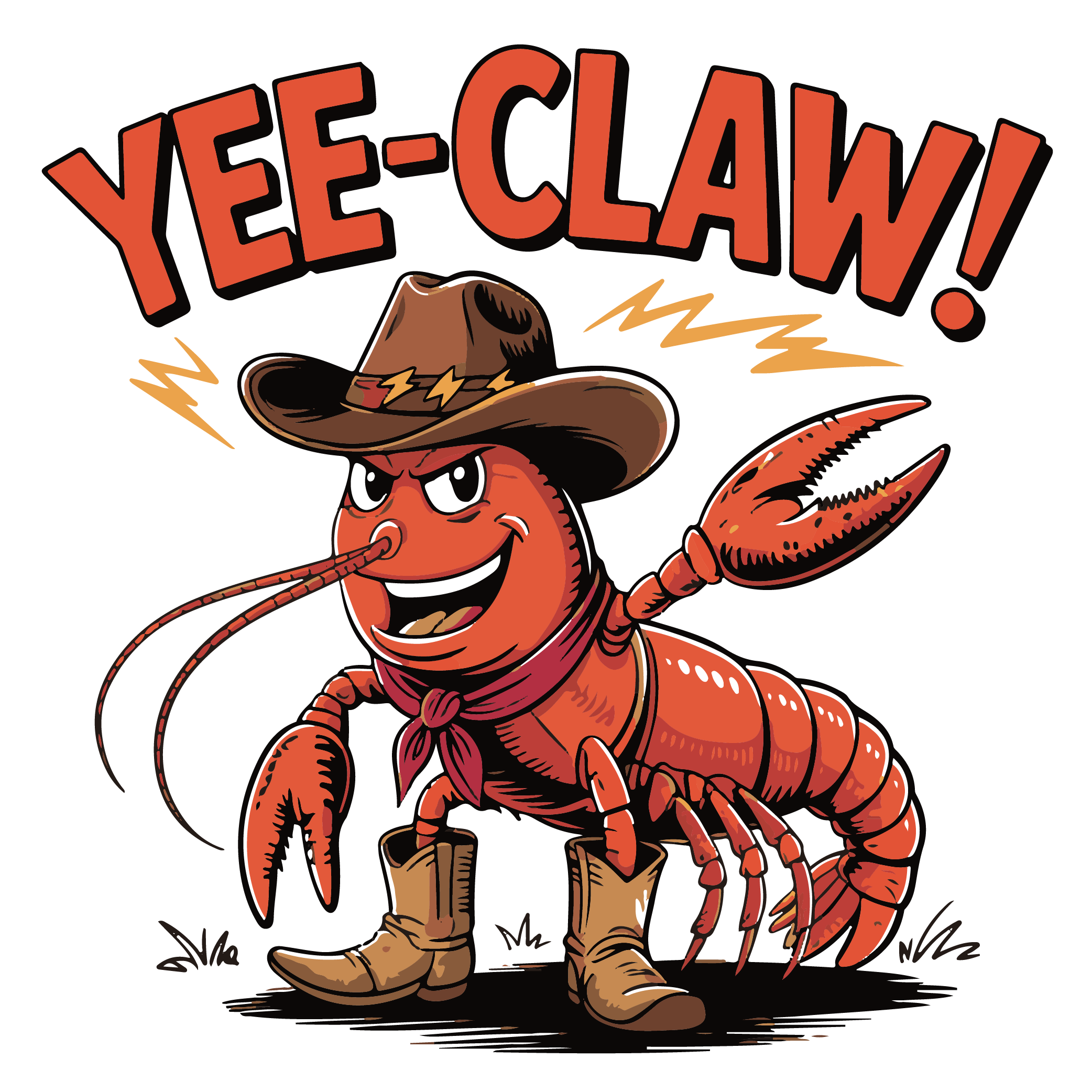Yee Claw Cowboy Crawfish Western Cajun Boil DTF Transfer