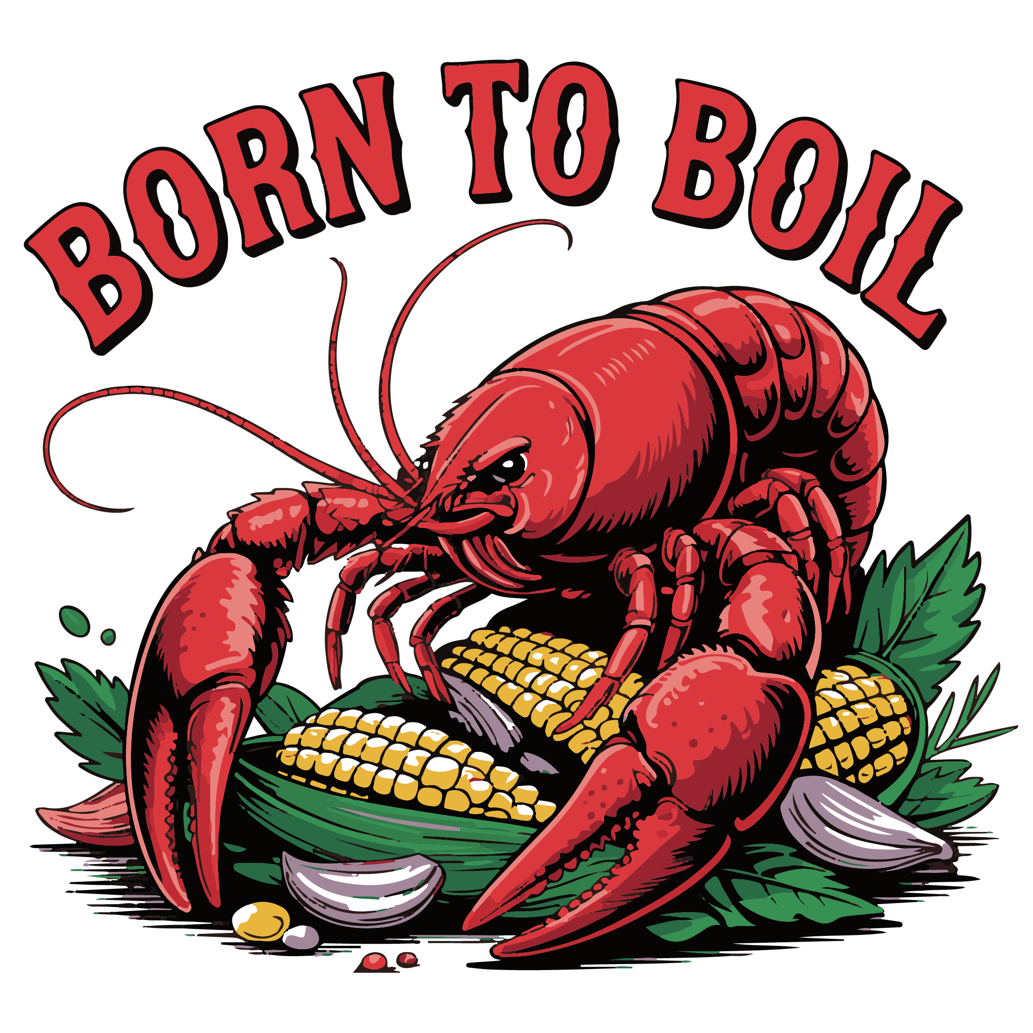 Born To Boil Vintage Crawfish DTF Transfer