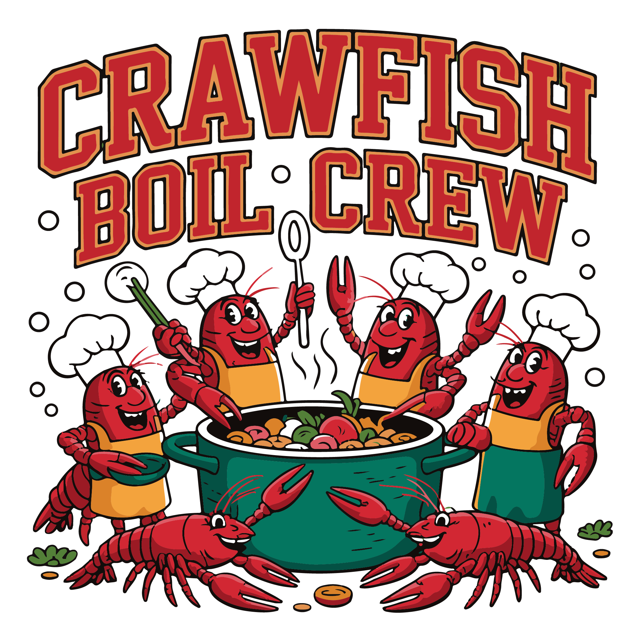 Crawfish Boil Crew Cooking Team DTF Transfer