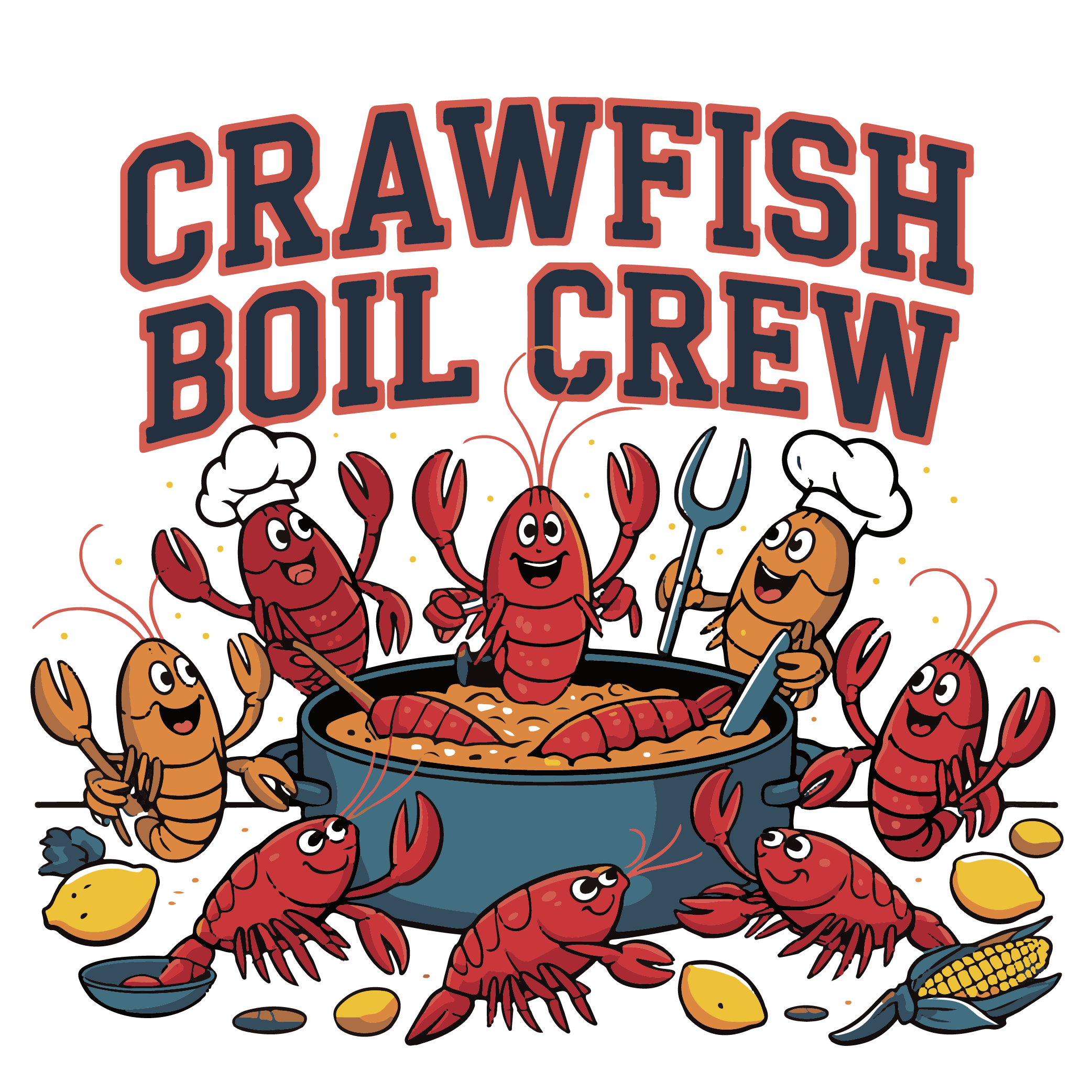Crawfish Boil Crew Party Pot DTF Transfer