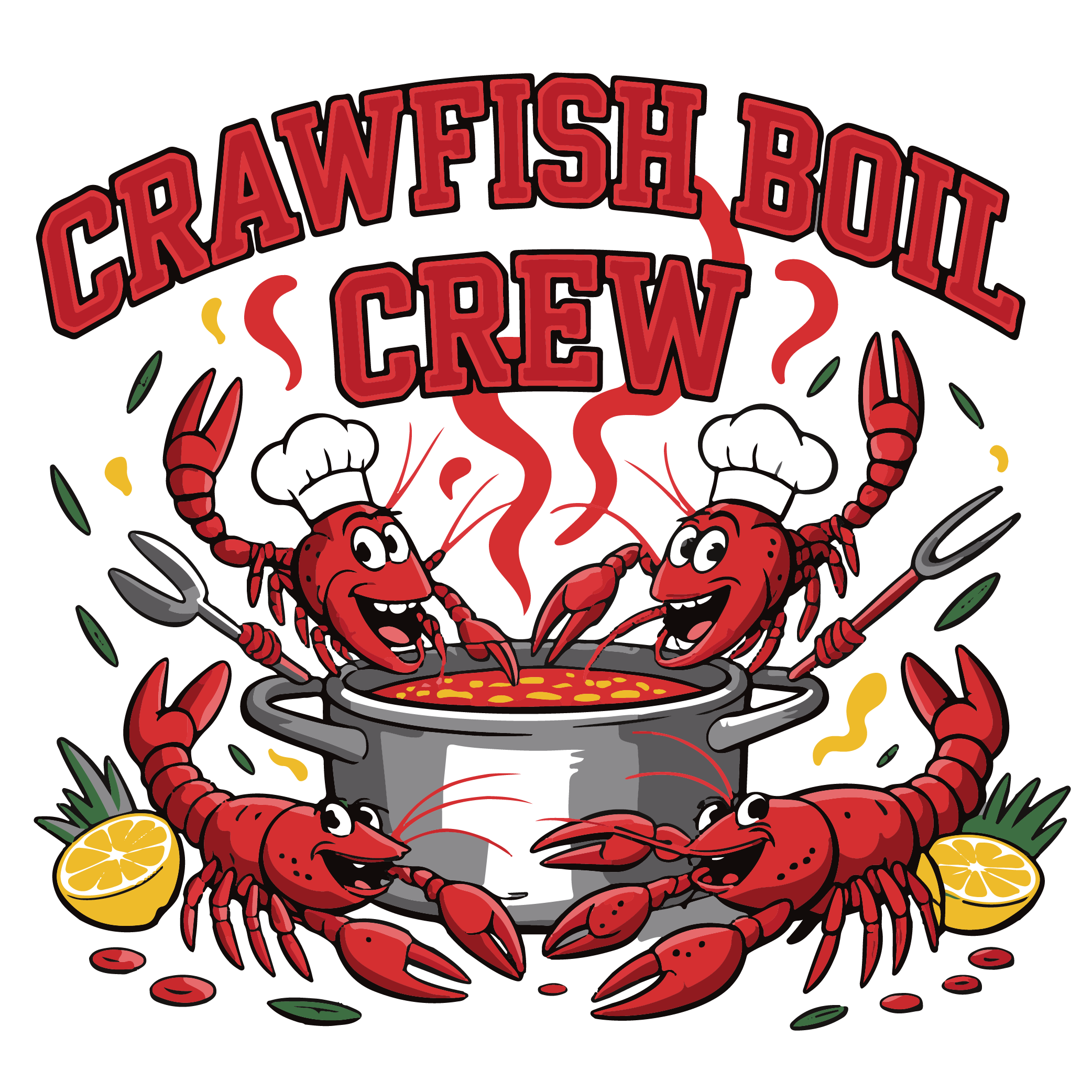 Crawfish Boil Crew Steam Pot DTF Transfer