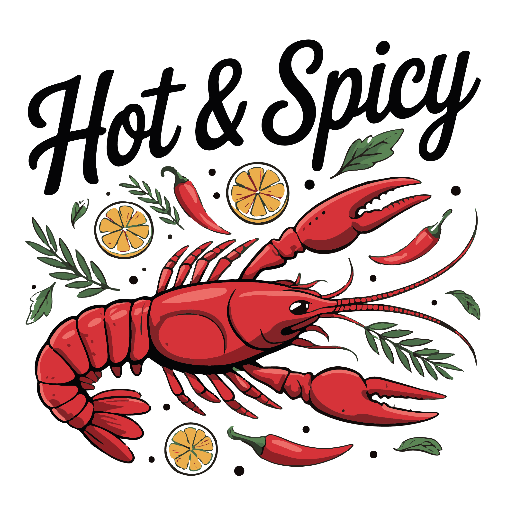 Hot And Spicy Crawfish DTF Transfer