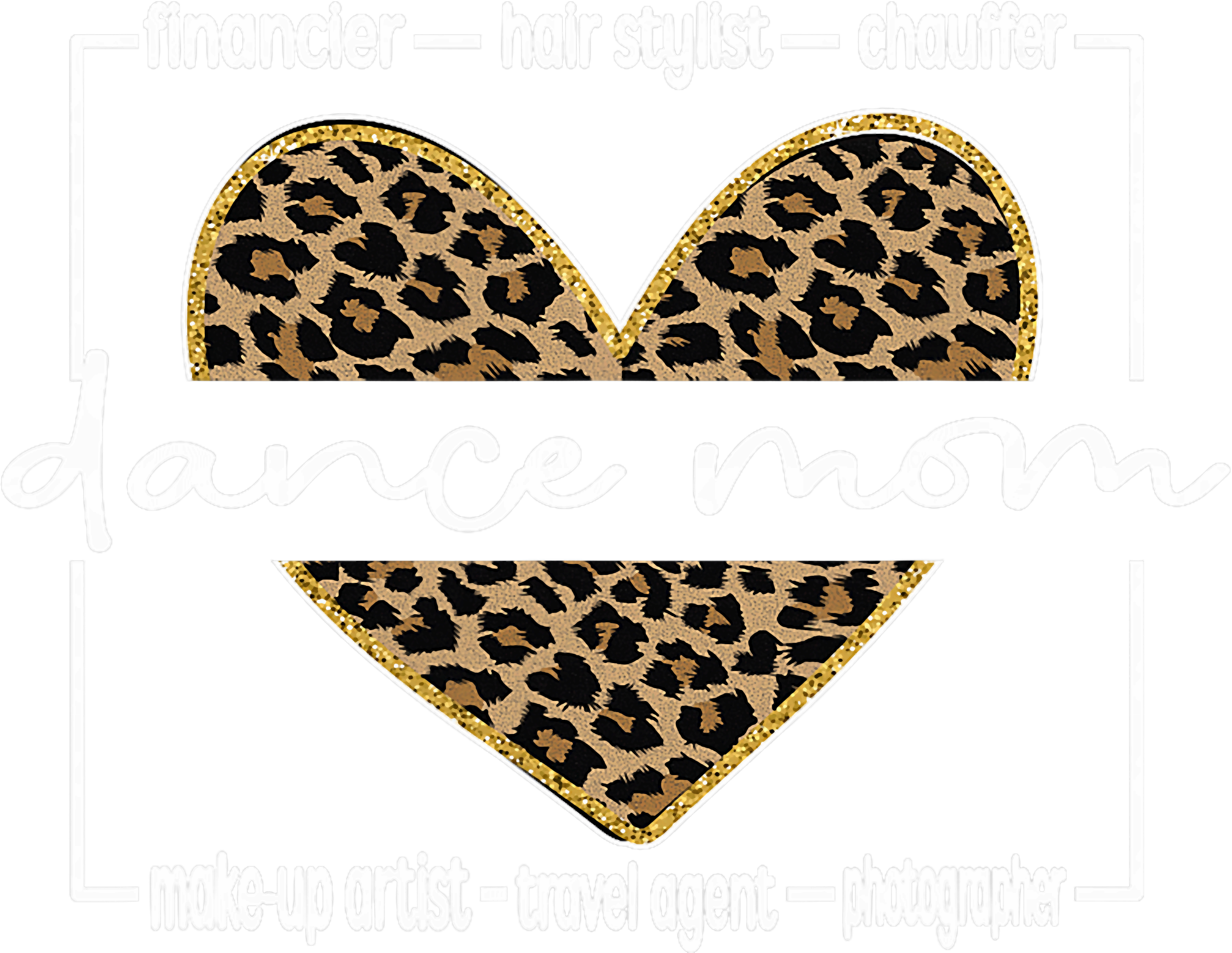 Leopard Heart Dance Mom DTF Transfer