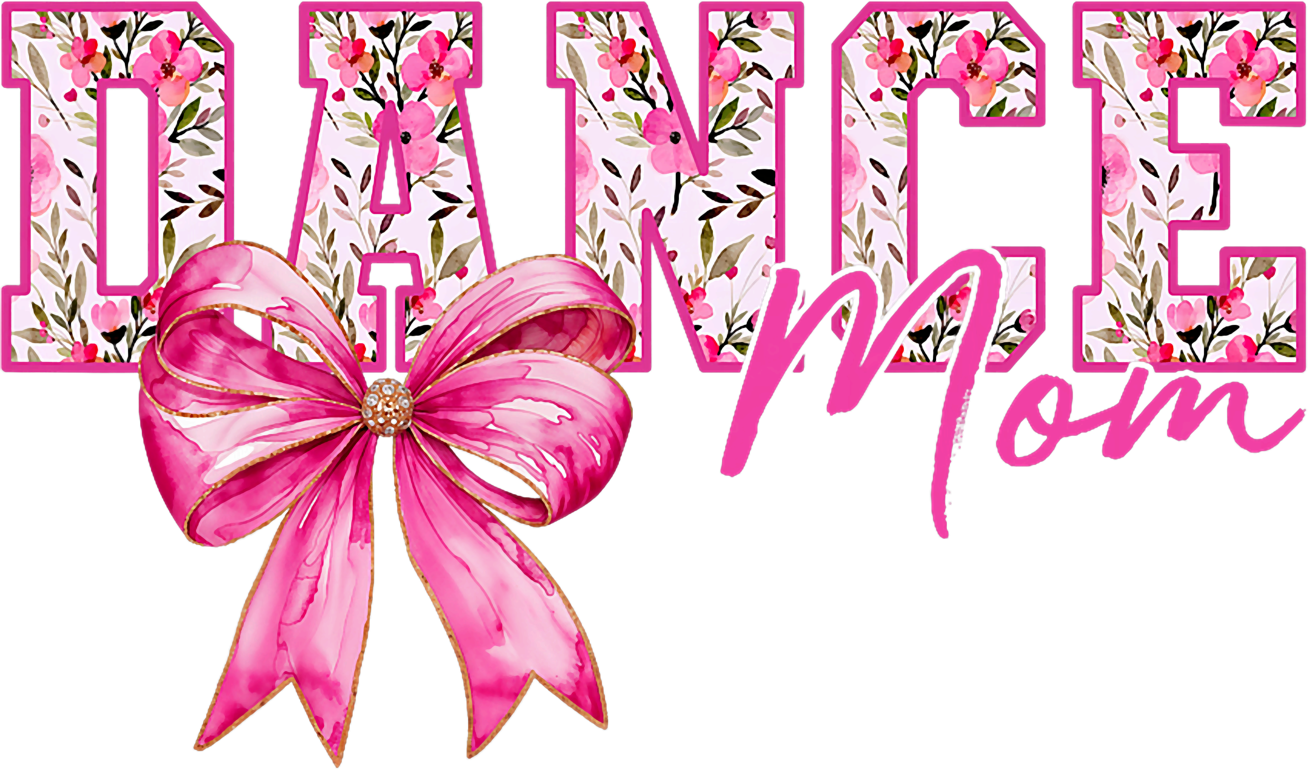 Floral Bow Dance Mom DTF Transfer