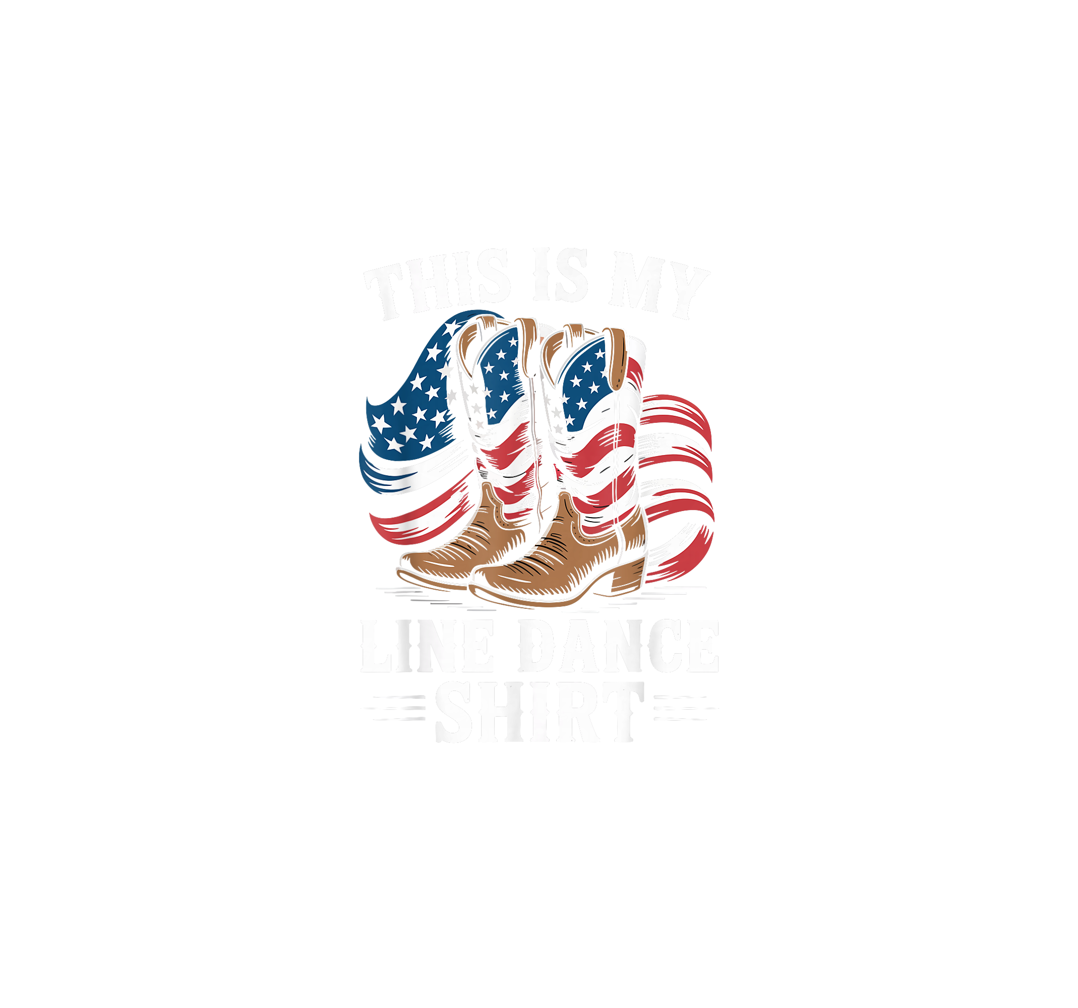 Patriotic Cowboy Line Dance DTF Transfer