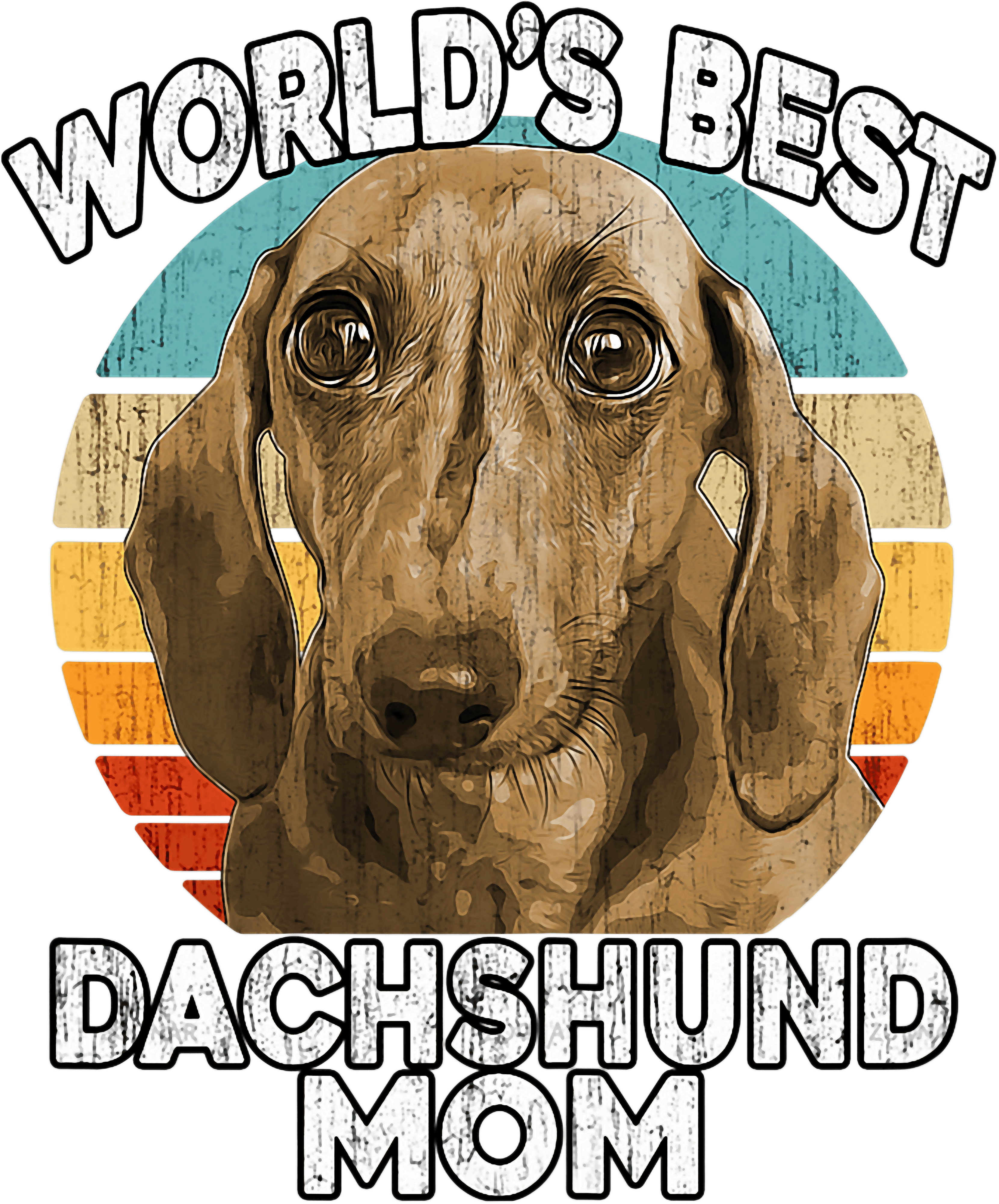 Worlds Best Dachshund Mom Vintage Retro DTF Transfer